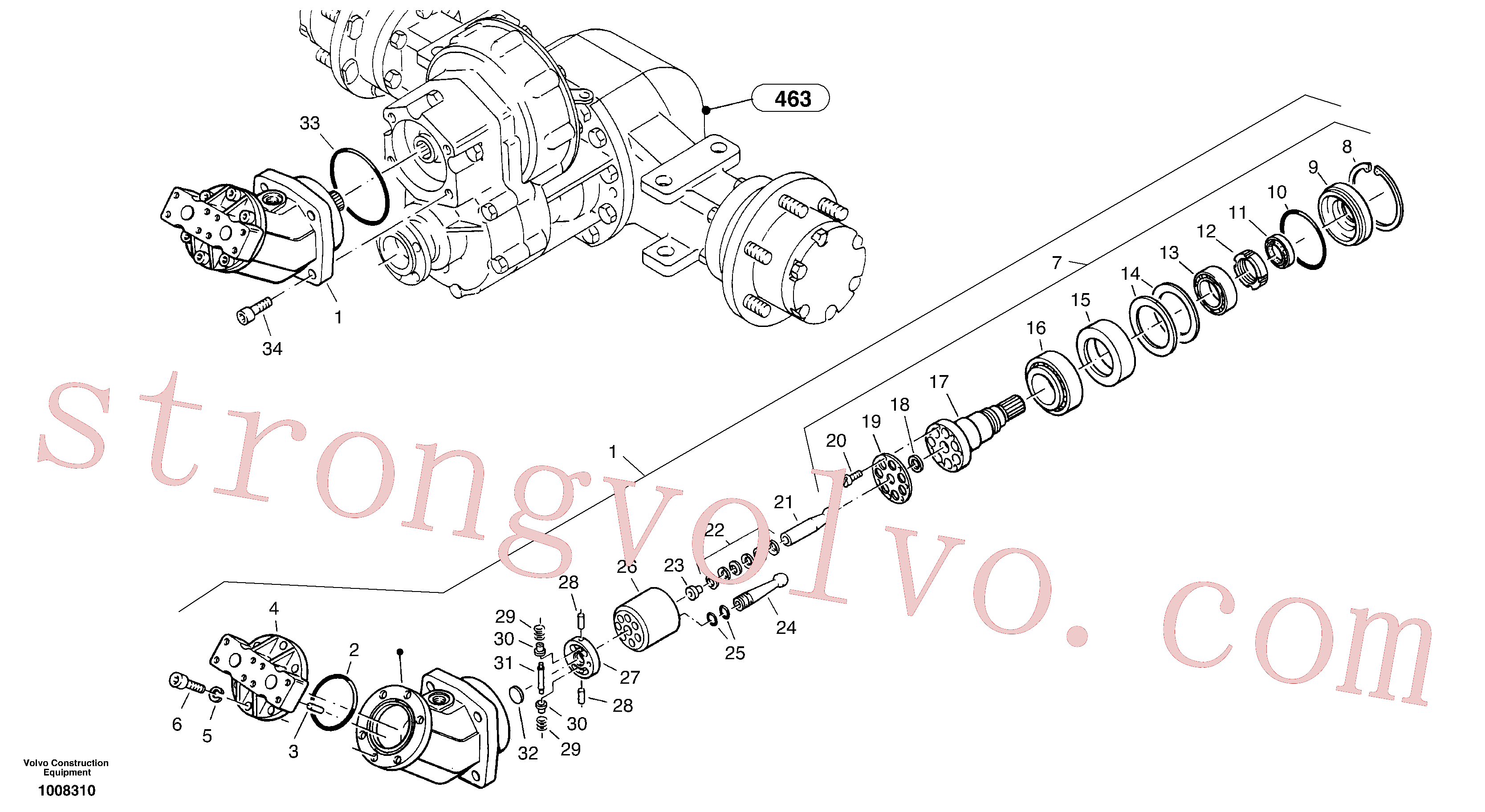 VOE11701461 Volvo Motor de deslocamento variável(1008310 Montagem)