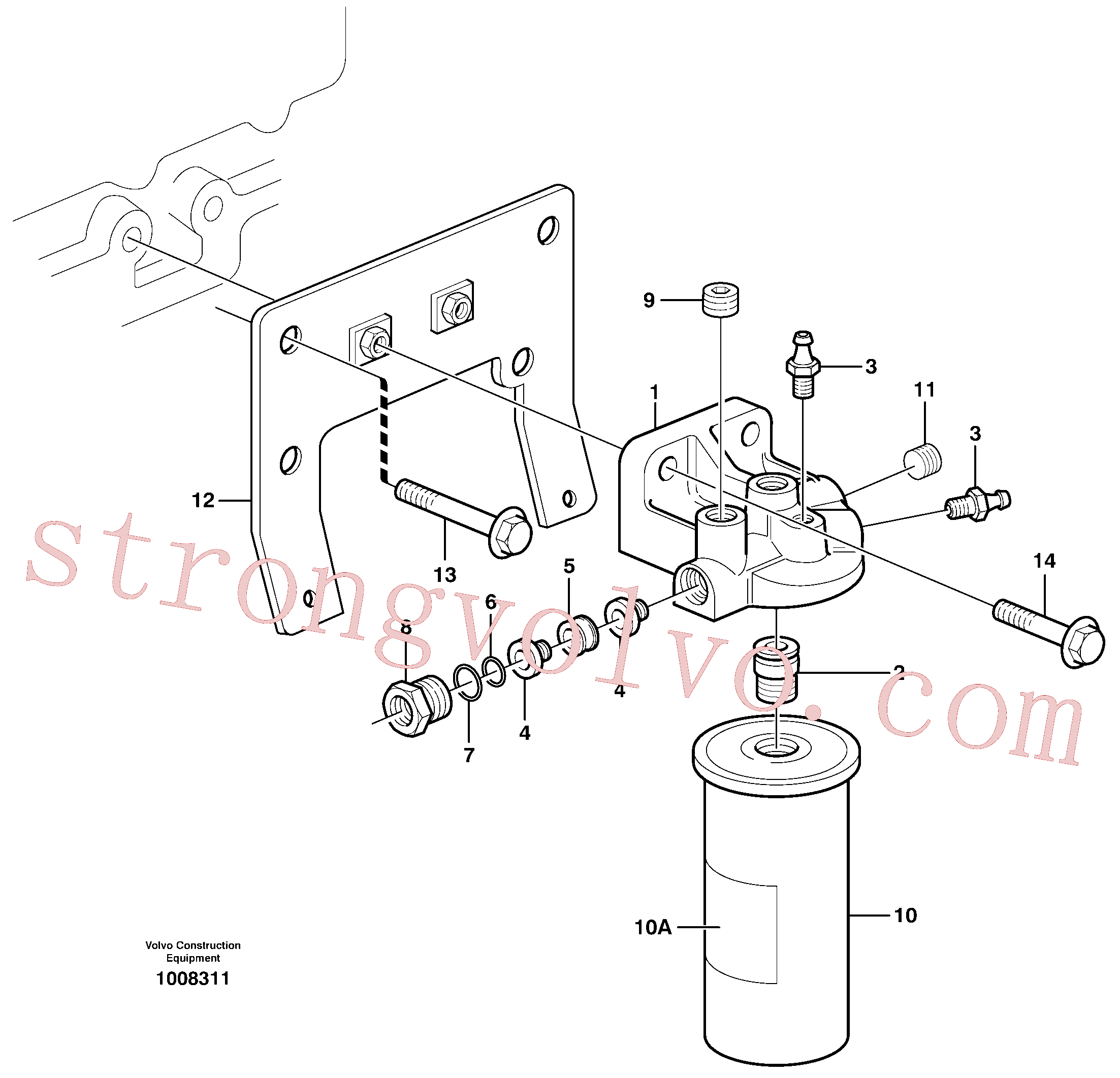 VOE955567 Volvo Filtro de combustível(1008311 Montagem)