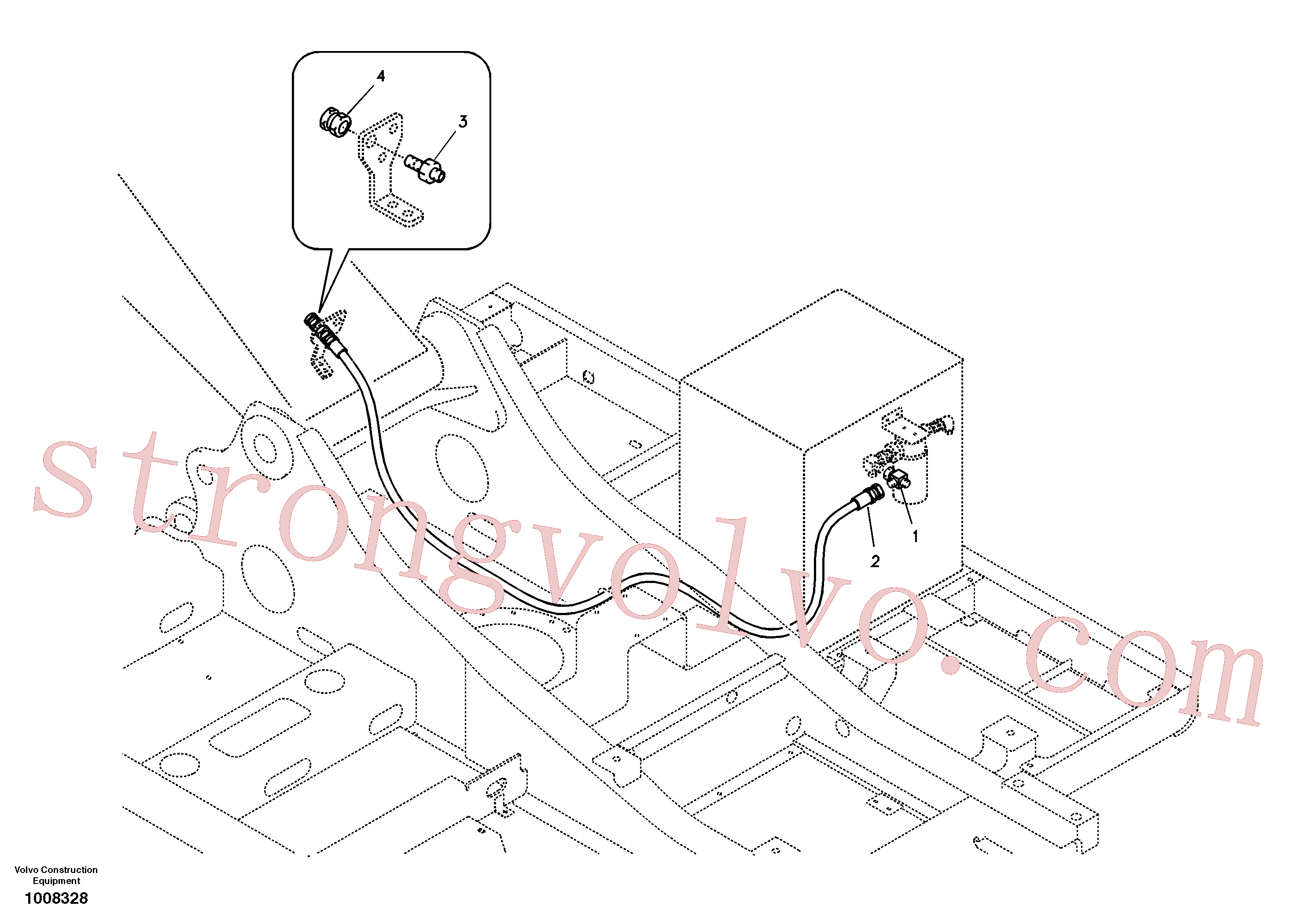 Volvo SA9411-95970 Niple-t Volvo Acessórios para escavadeira