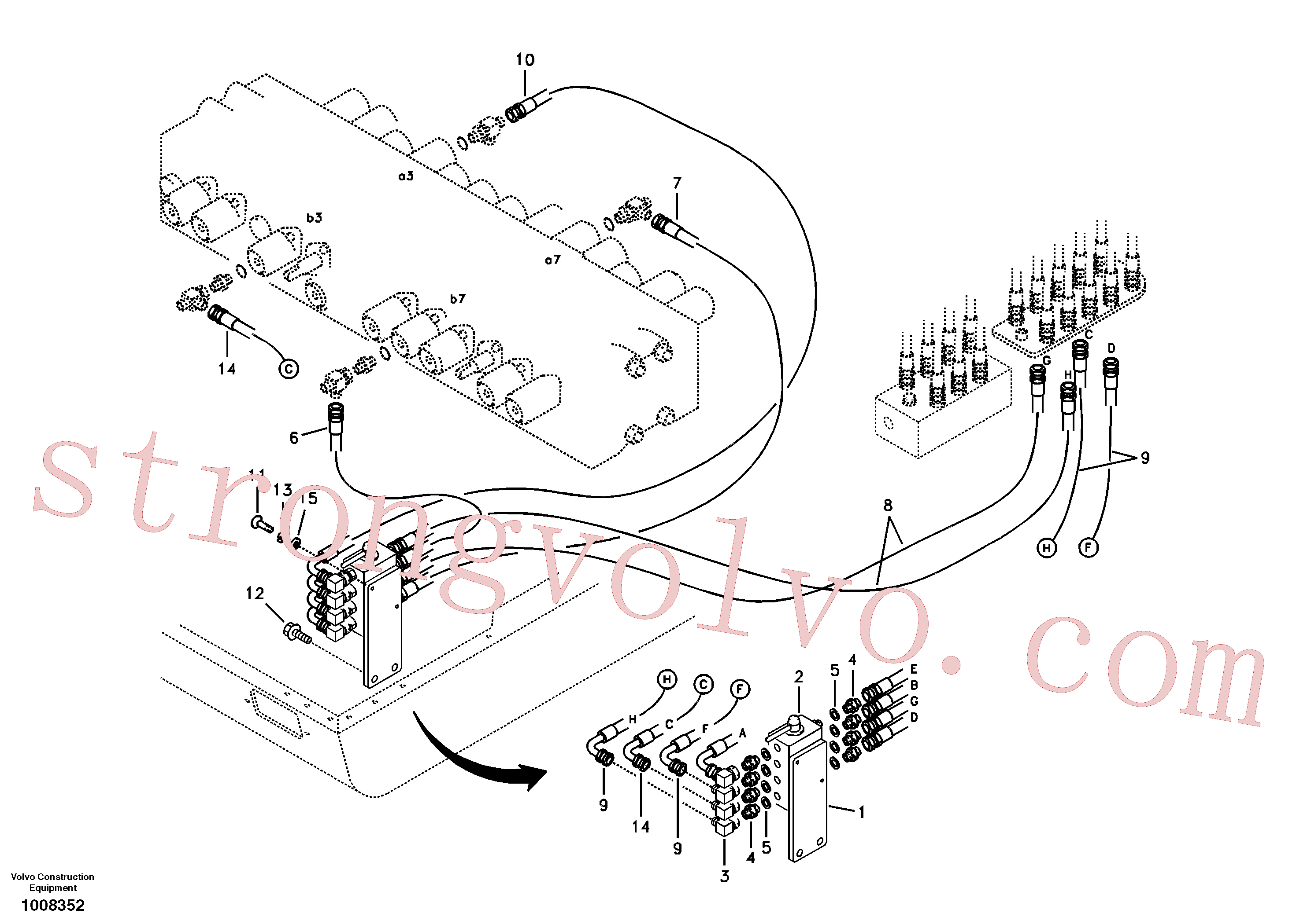 PJ5360342 Volvo Sistema servomotor, mudança da função da alavanca(1008352 Montagem)