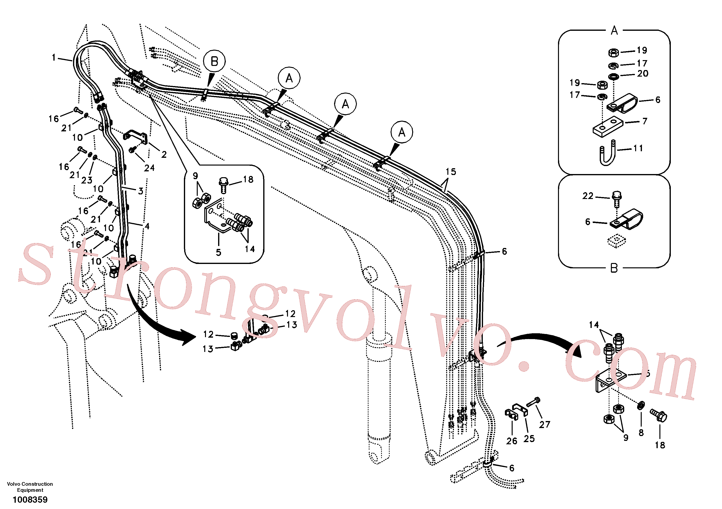 Volvo Montagem VOE14512612 Clamp Acessórios