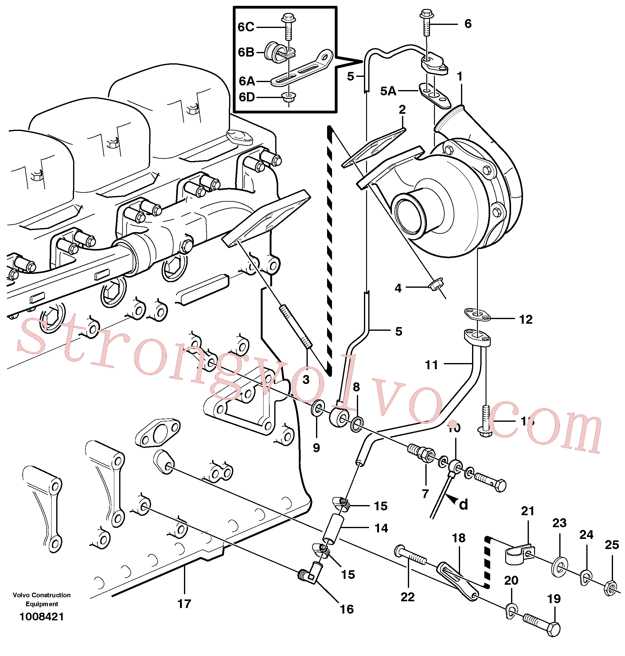 VOE13945414 Volvo Turbocompressor com acessórios(1008421 Montagem)