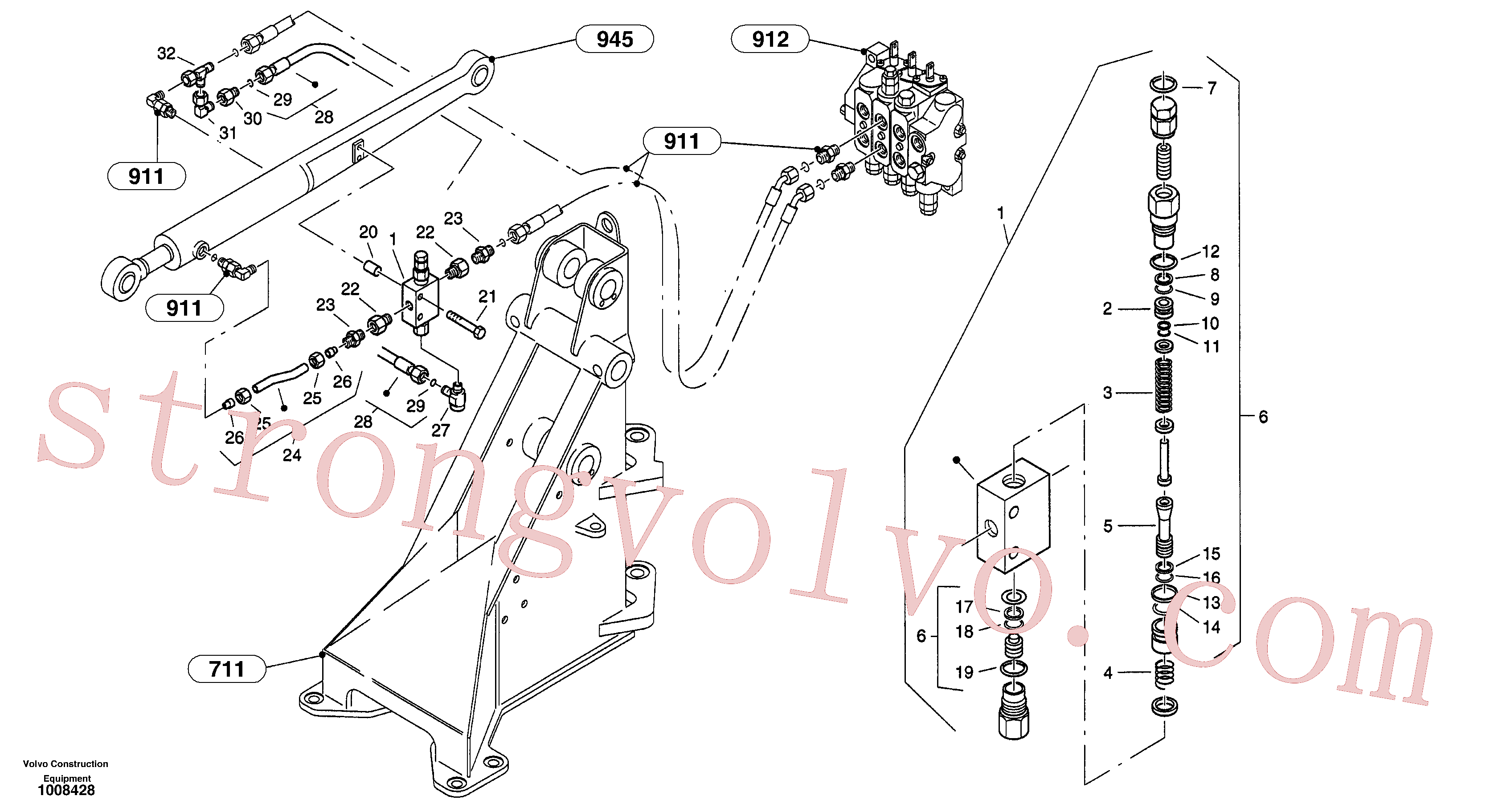 VOE11307078 Volvo Segurança de fractura de linha - rotação(1008428 Montagem)