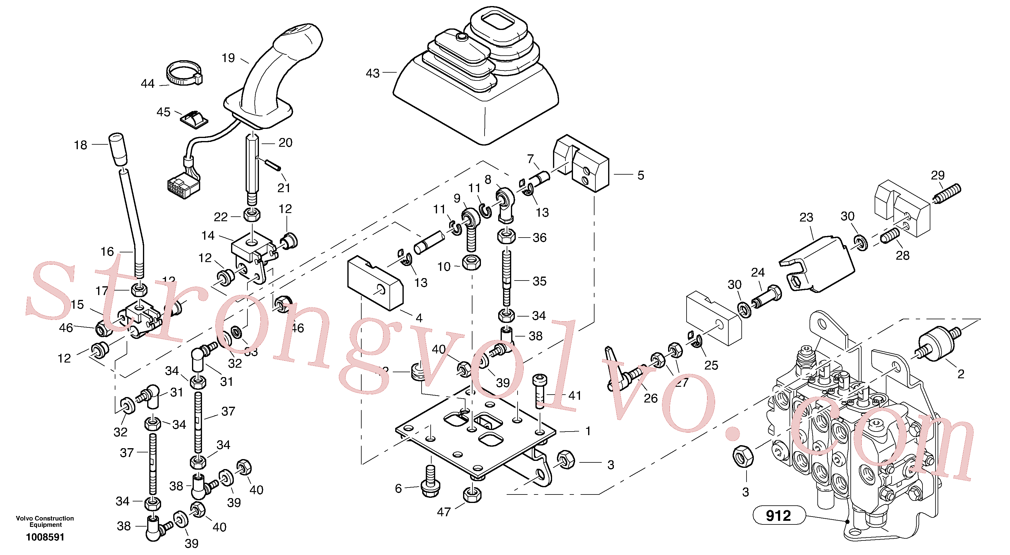 VOE966238 Volvo Válvula de comando servomotor(1008591 Montagem)