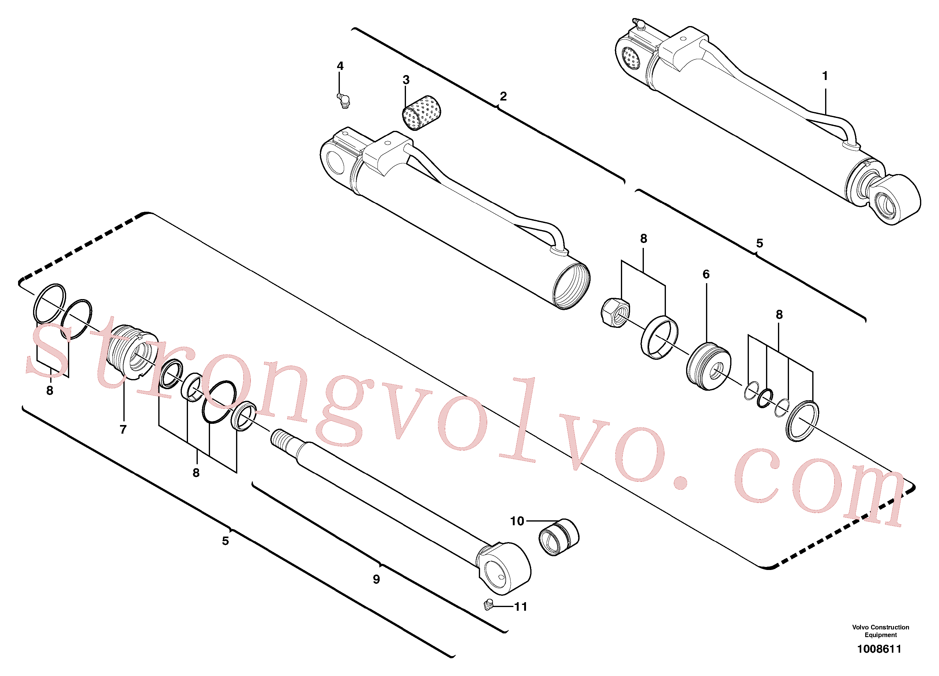 VOE11988179 Volvo Cilindro de balde(1008611 Montagem)