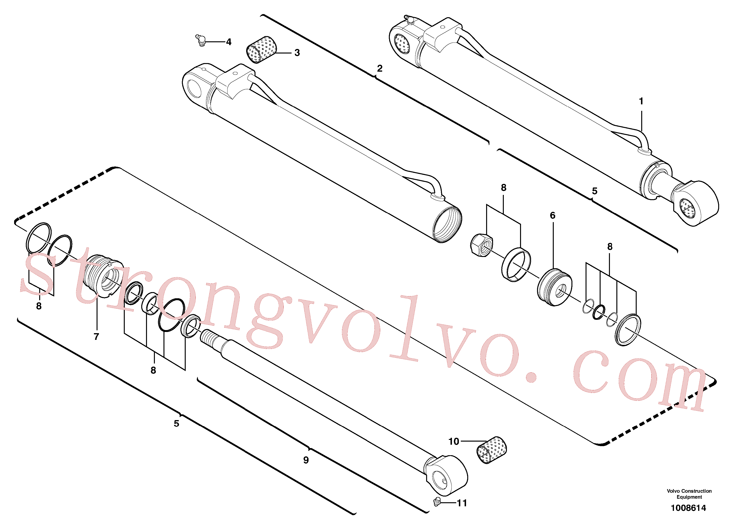 China Made VOE11988457 Barra Volvo Acessórios para escavadeira