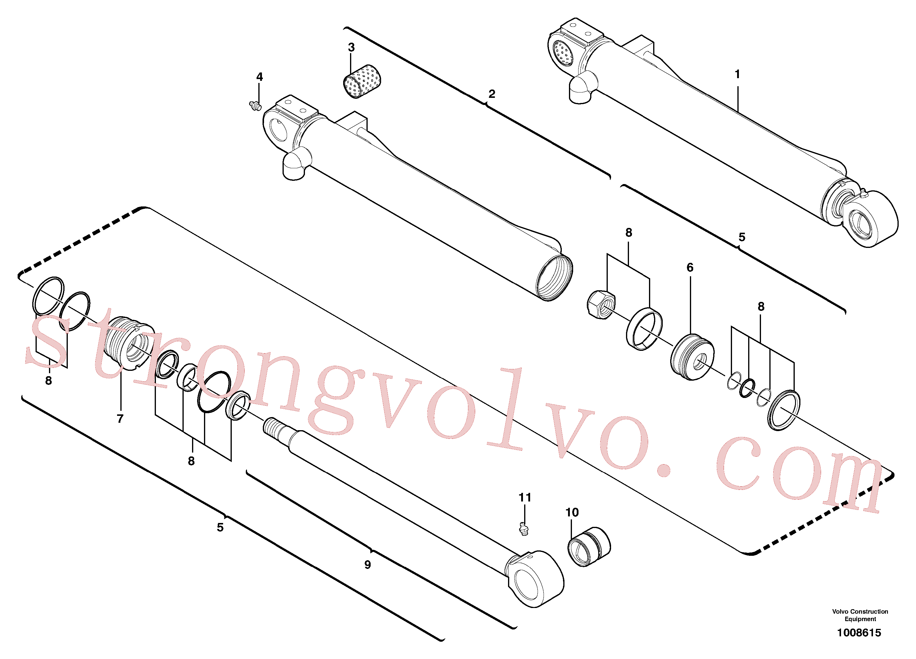 VOE11988472 Volvo Cilindro de balde(1008615 Montagem)