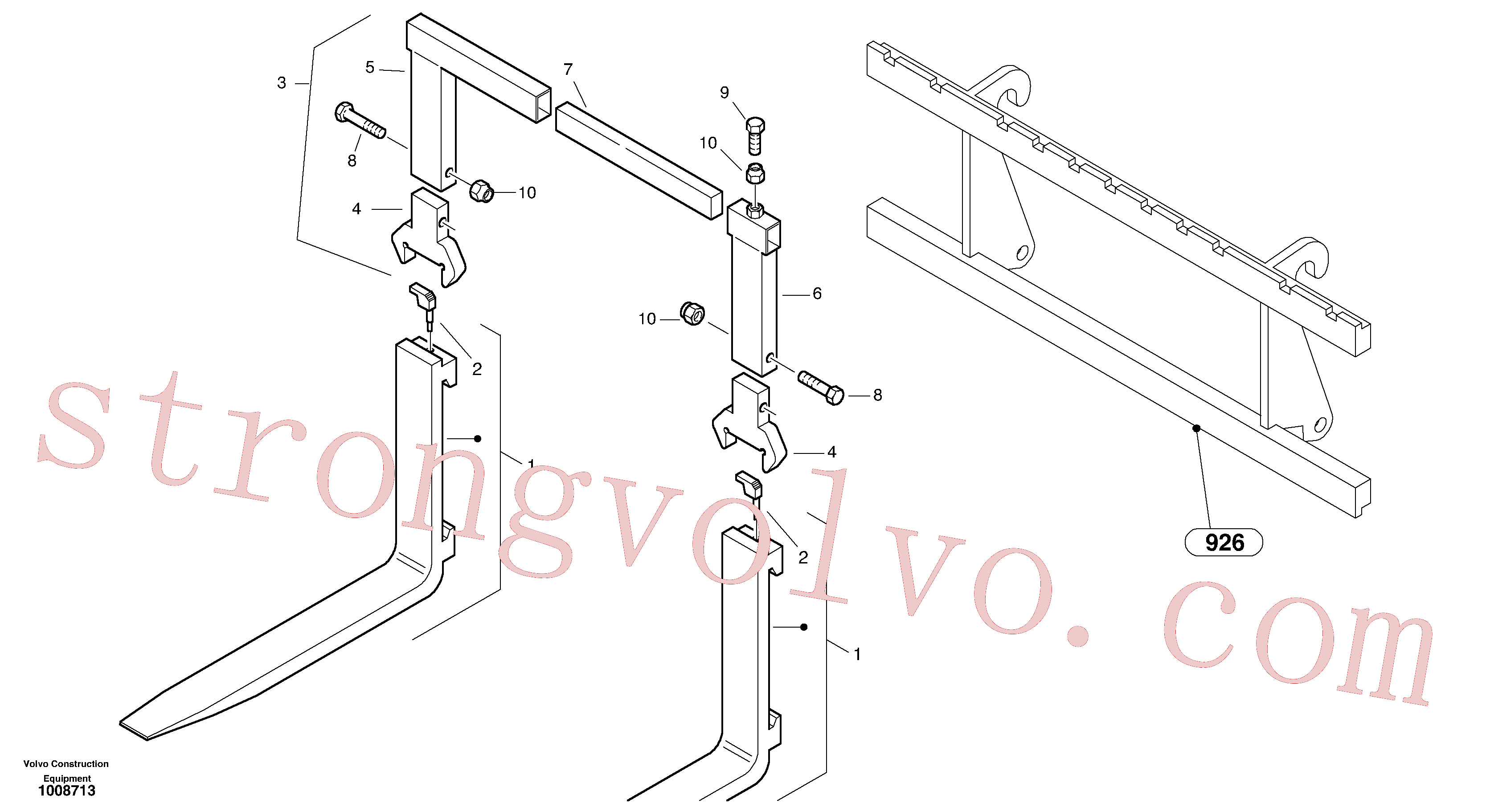 VOE16617358 Volvo Dentes da forquilha(1008713 Montagem)