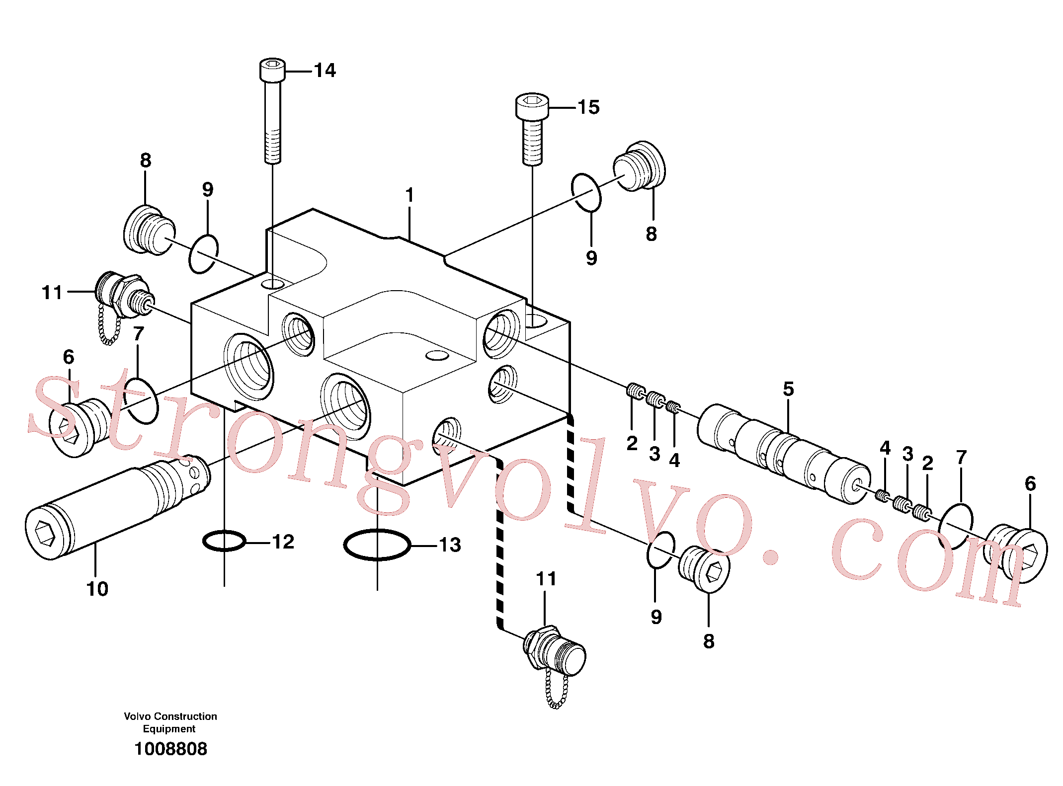 VOE11704834 Volvo Motor de rotação, válvula de comutação(1008808 Montagem)
