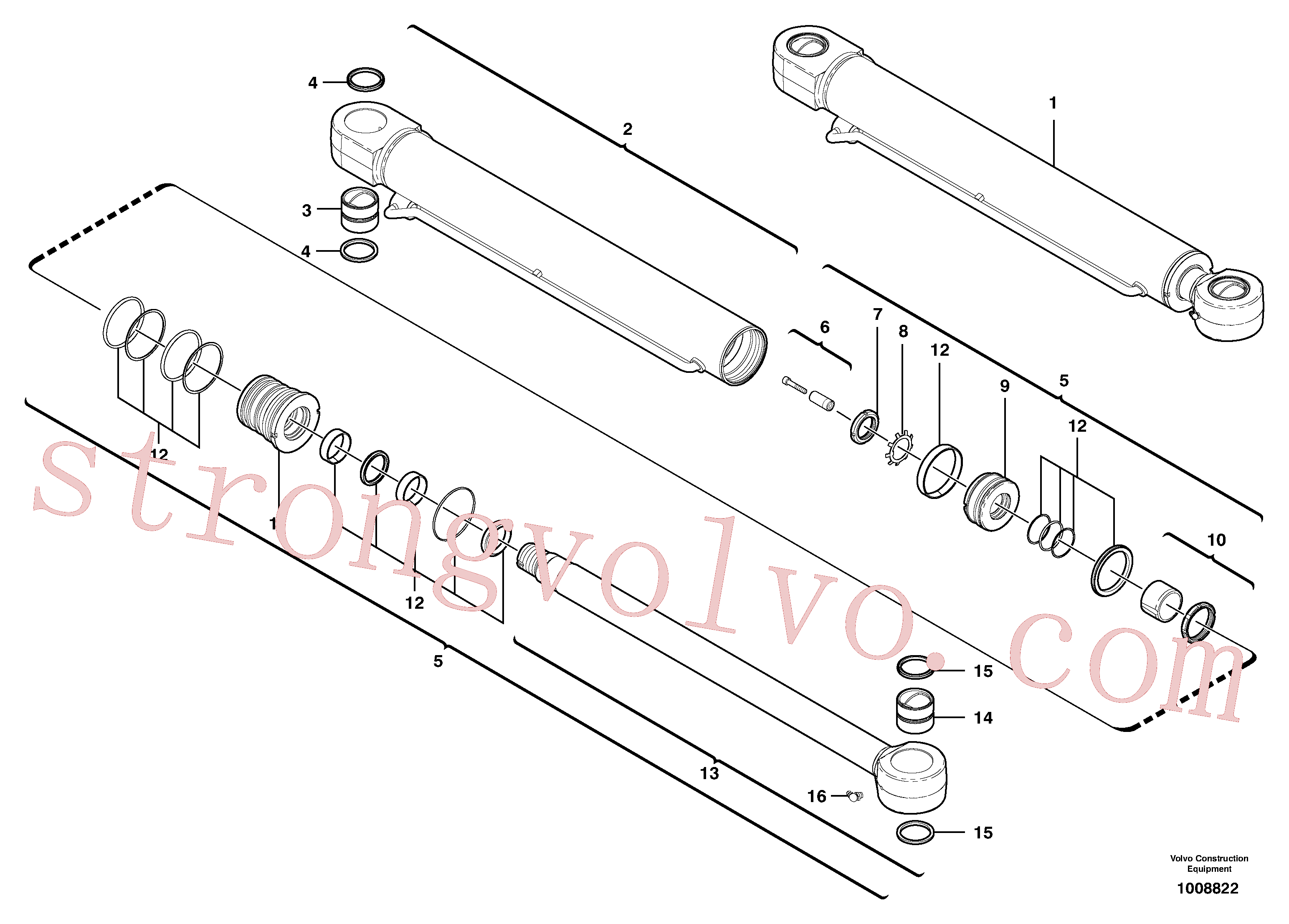 PJ5670794 Volvo Cilindro de desvio da lança(1008822 Montagem)