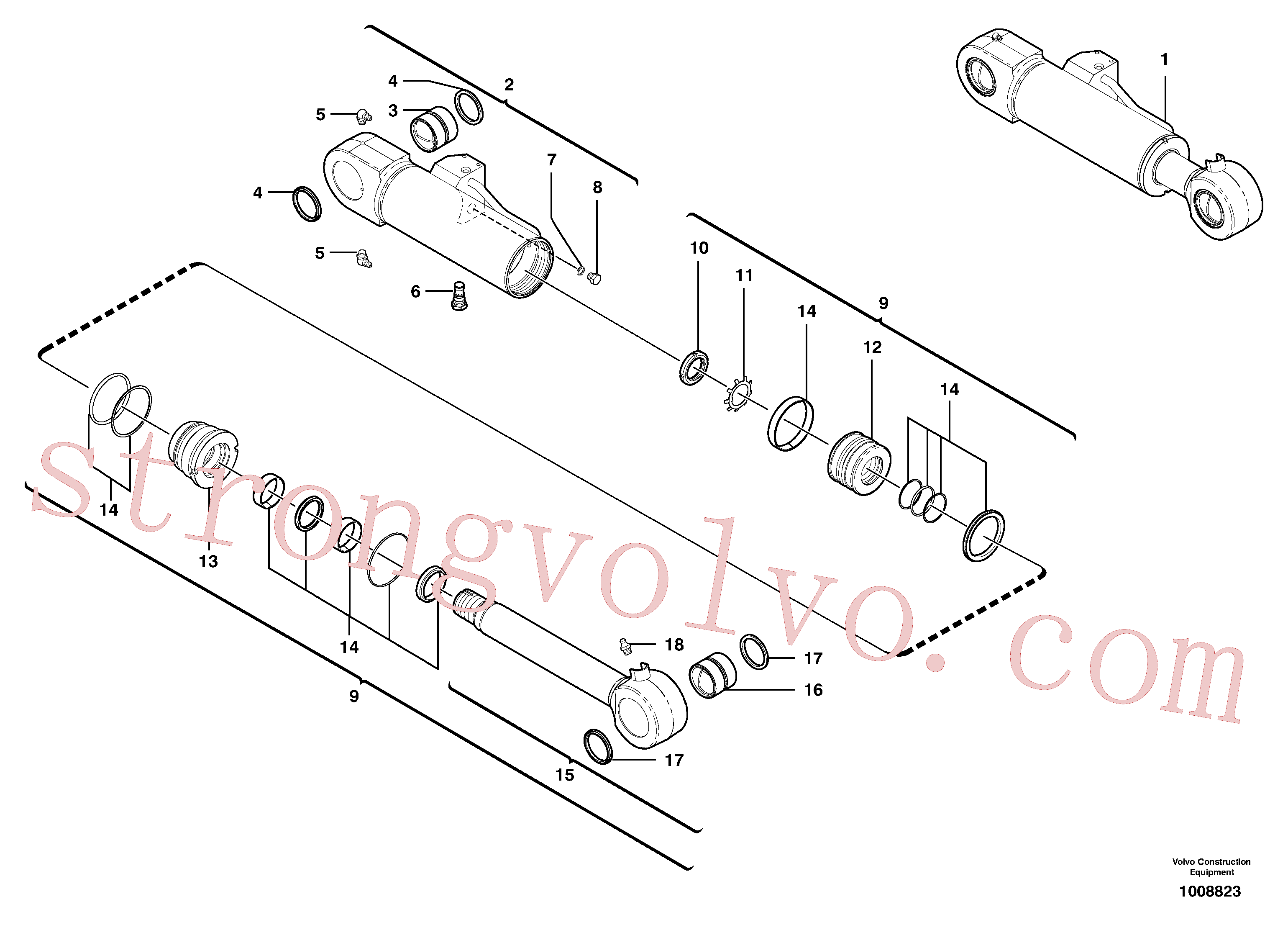 Volvo Montagem VOE11800626 Cilindro Acessórios