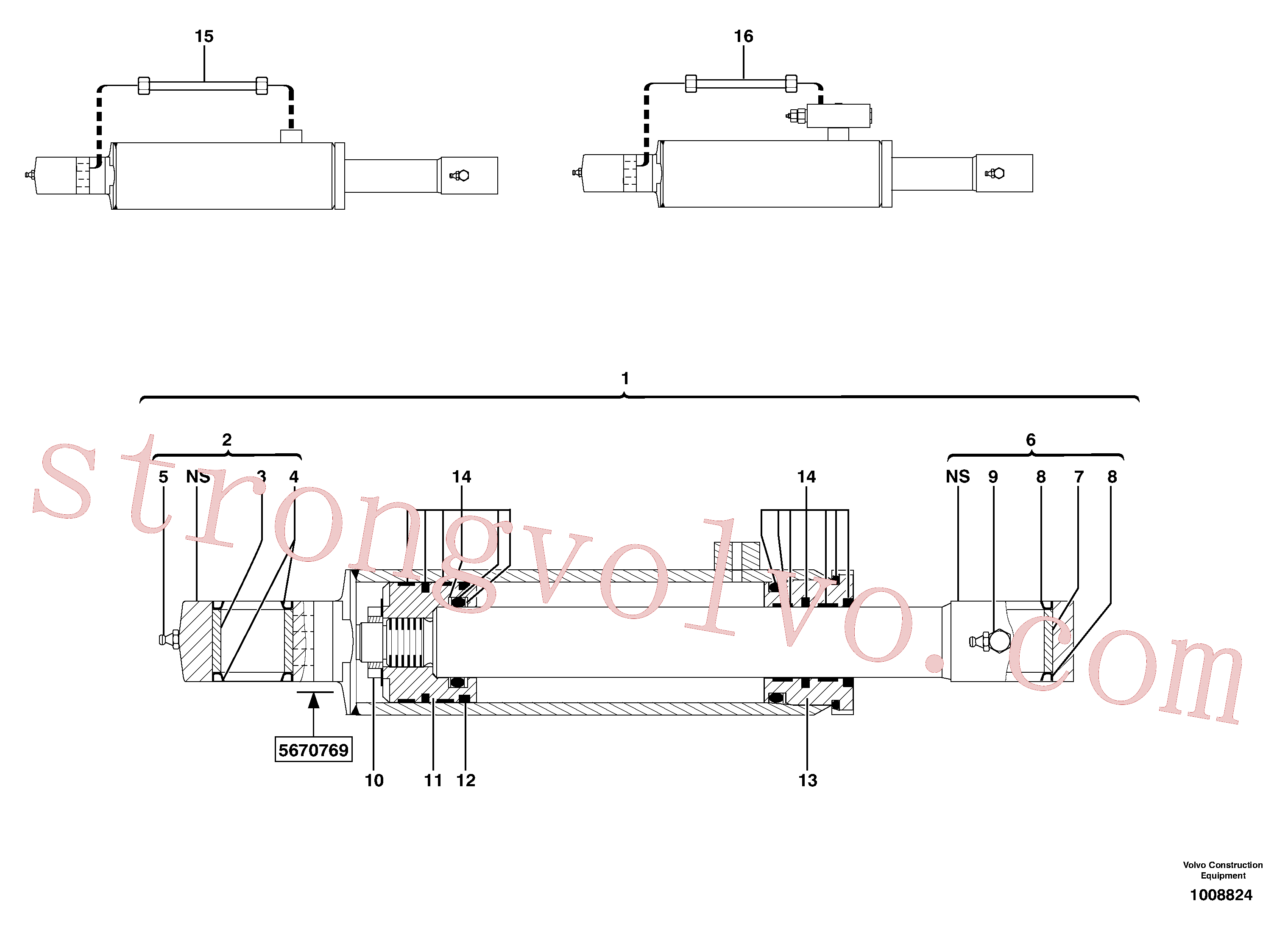 Atacado PJ5910595 Tubo Volvo escavadeira