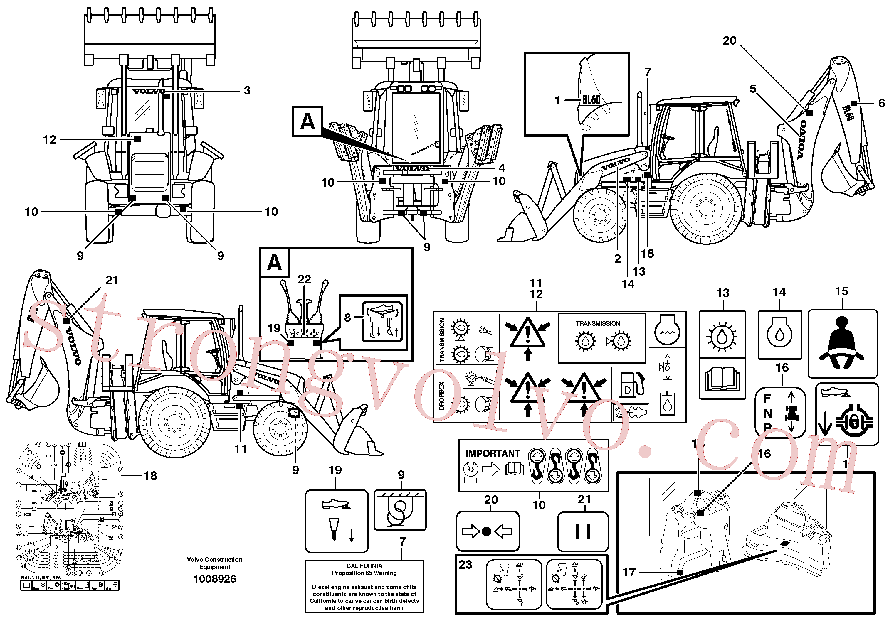 VOE11003865 Volvo Placas de sinalização e etiquetas adesivas(1008926 Montagem)