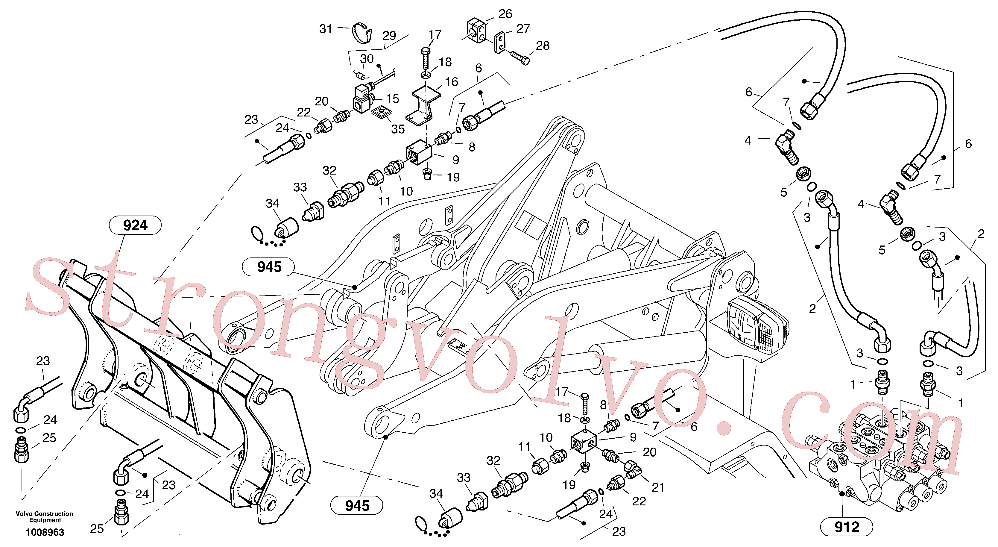 VOE11306419 Volvo Linhas para placa de montagem dos acoplamentos - TPV(1008963 Montagem)