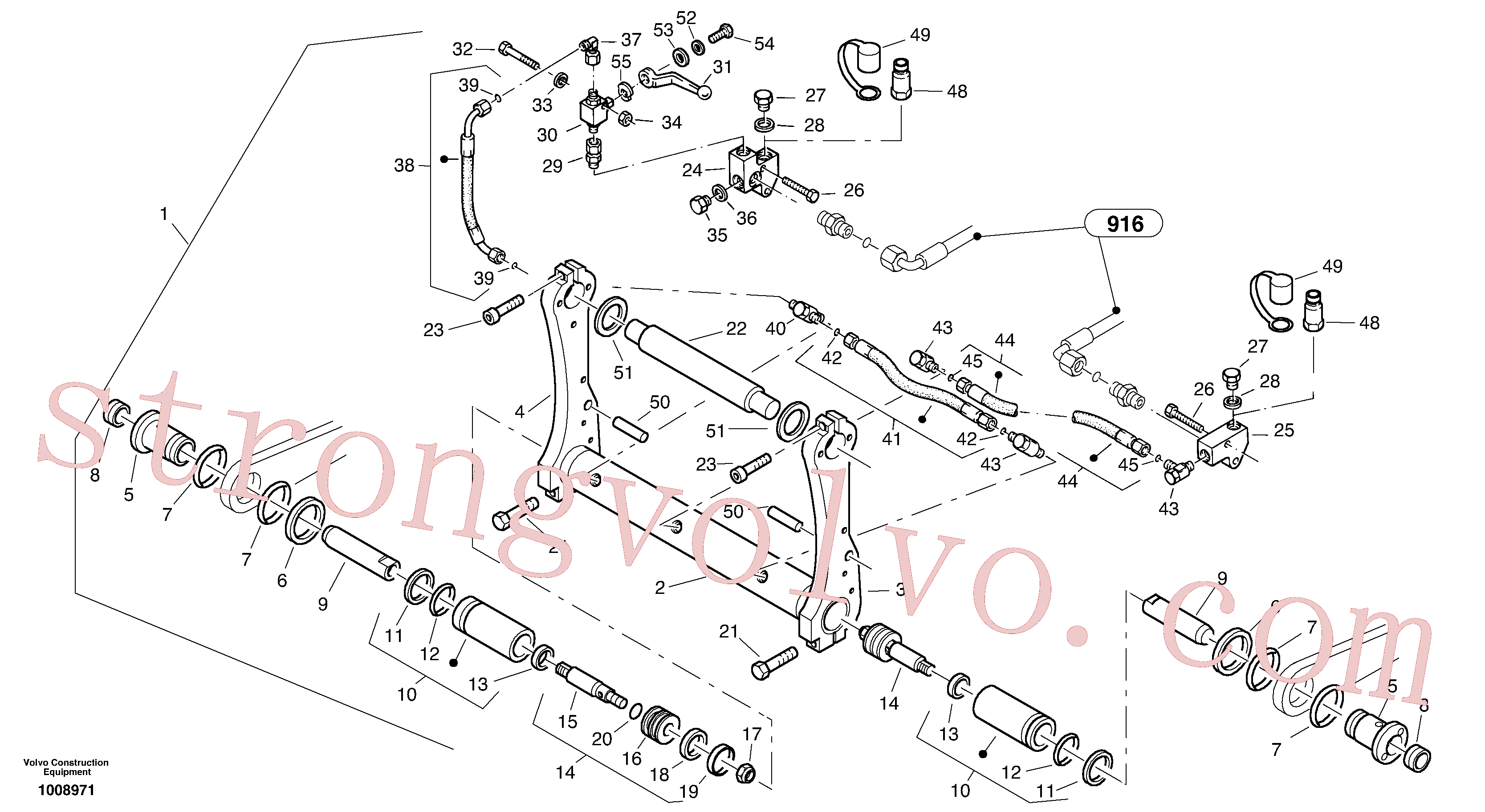 ZM2802506 Volvo Placa de montagem dos acoplamentos - mudança rápida, hidráulico - TPZ(1008971 Montagem)