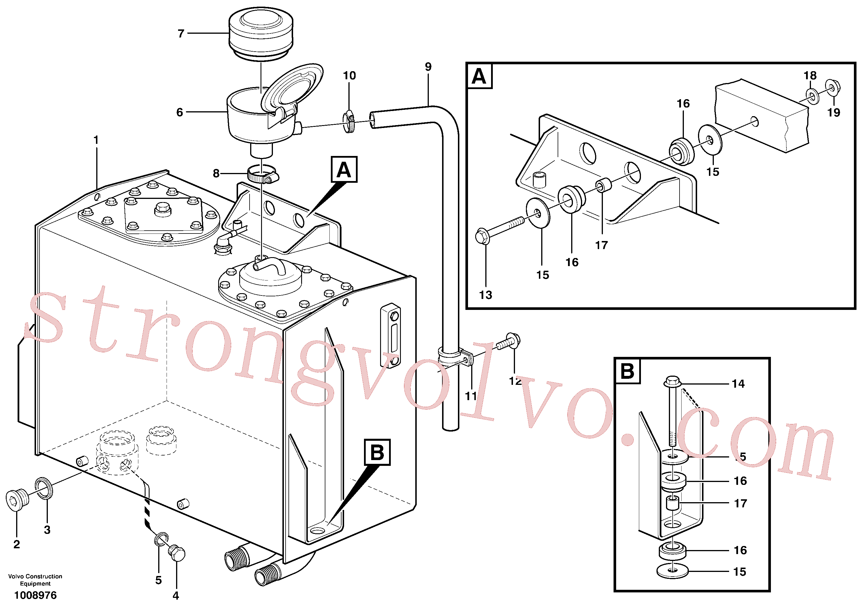 VOE14025800 Volvo Tanque de óleo hidráulico com acessórios(1008976 Montagem)