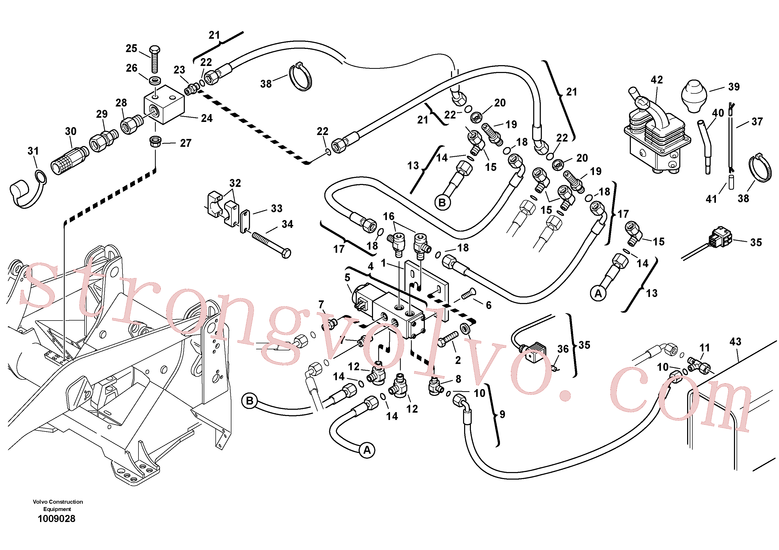VOE969981 Volvo Função hidráulica - n.º 4(1009028 Montagem)