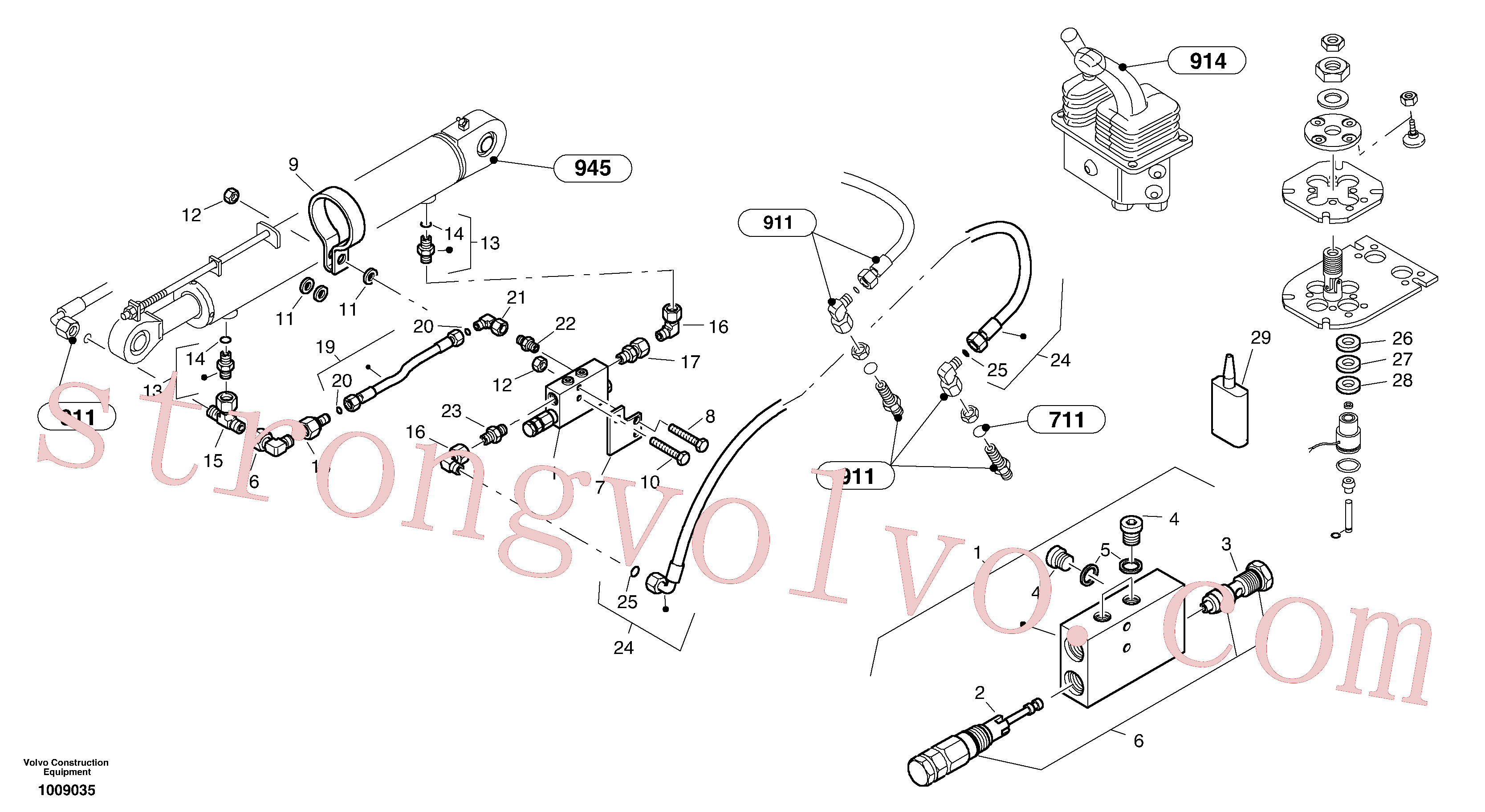 VOE11306497 Volvo Equipamento de suporte do retorno rápido(1009035 Montagem)