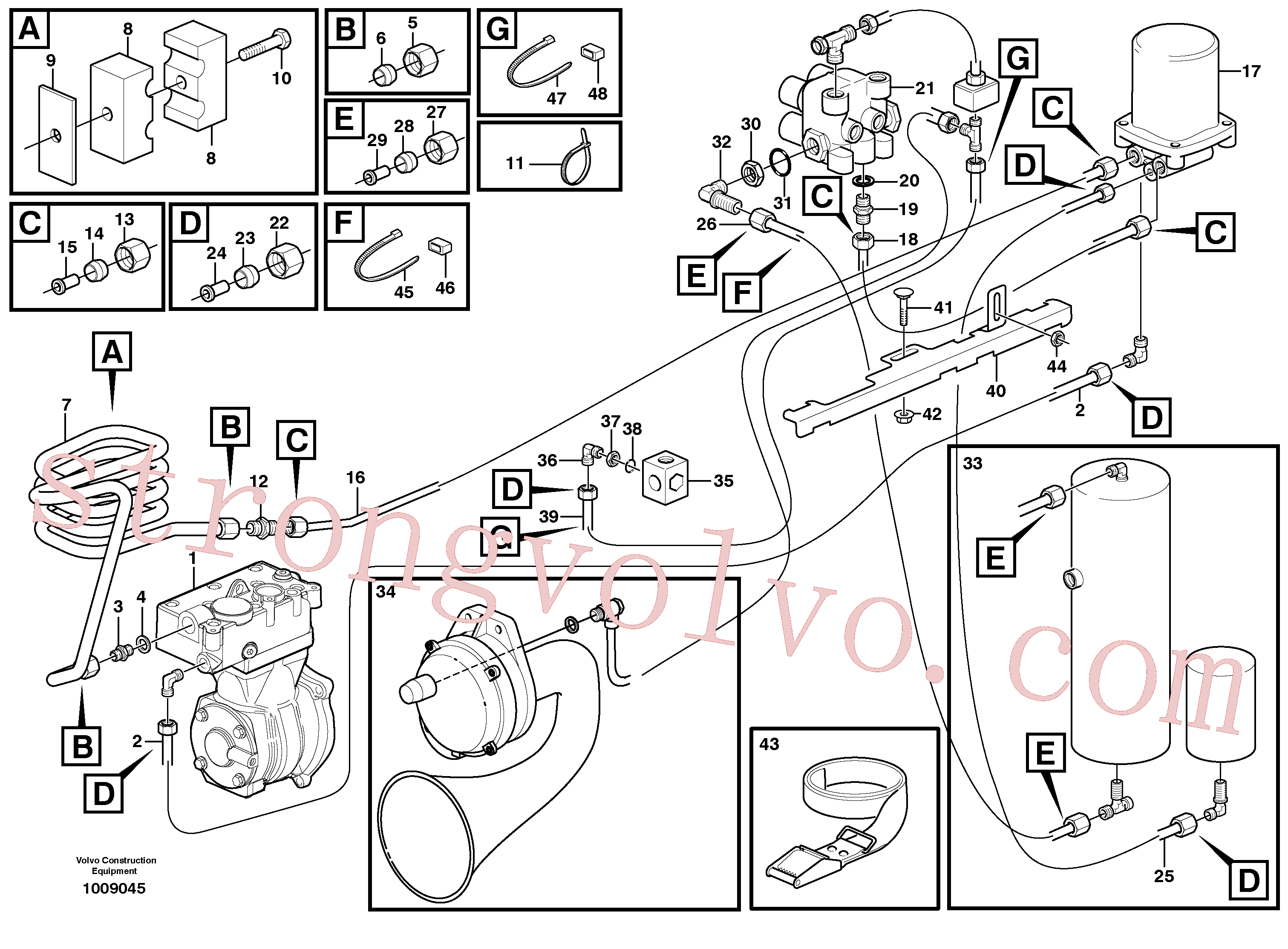 VOE11991685 Volvo Linhas de alimentação(1009045 Montagem)