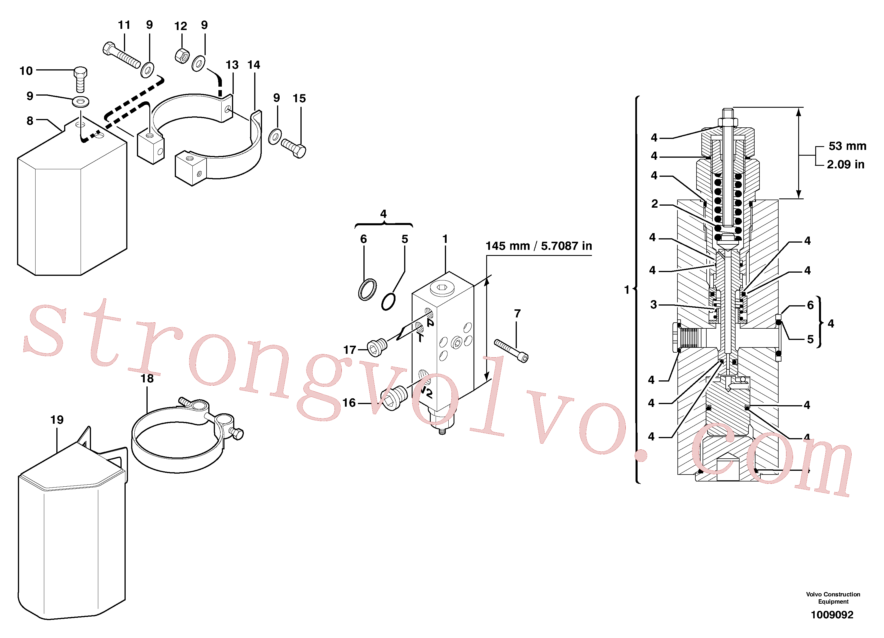 PJ4690610 Volvo Válvula de segurança (cilindro da lança)(1009092 Montagem)