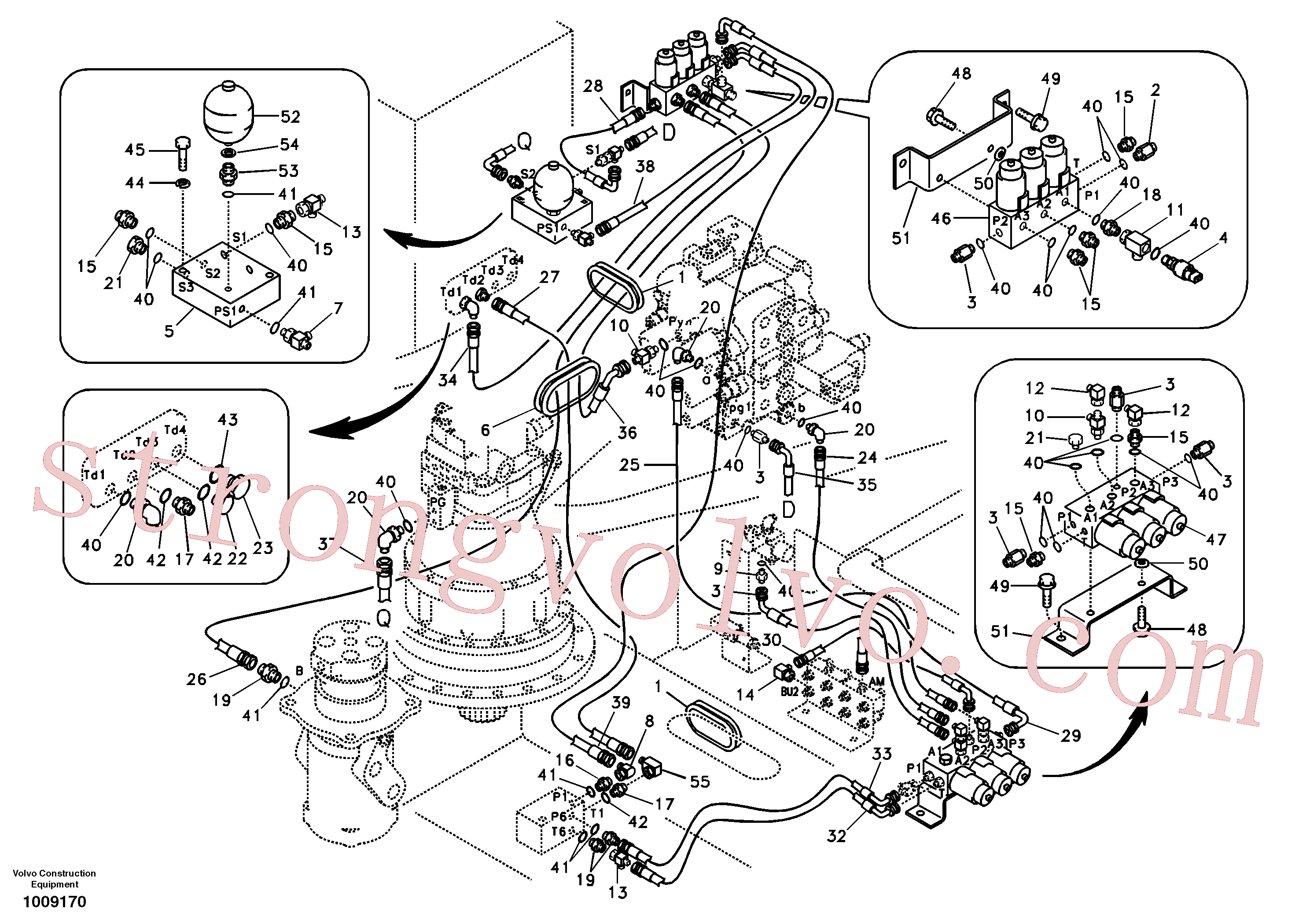 SA9411-94640 Volvo Sistema servomotor, válvula de comando para válvula solenóide(1009170 Montagem)