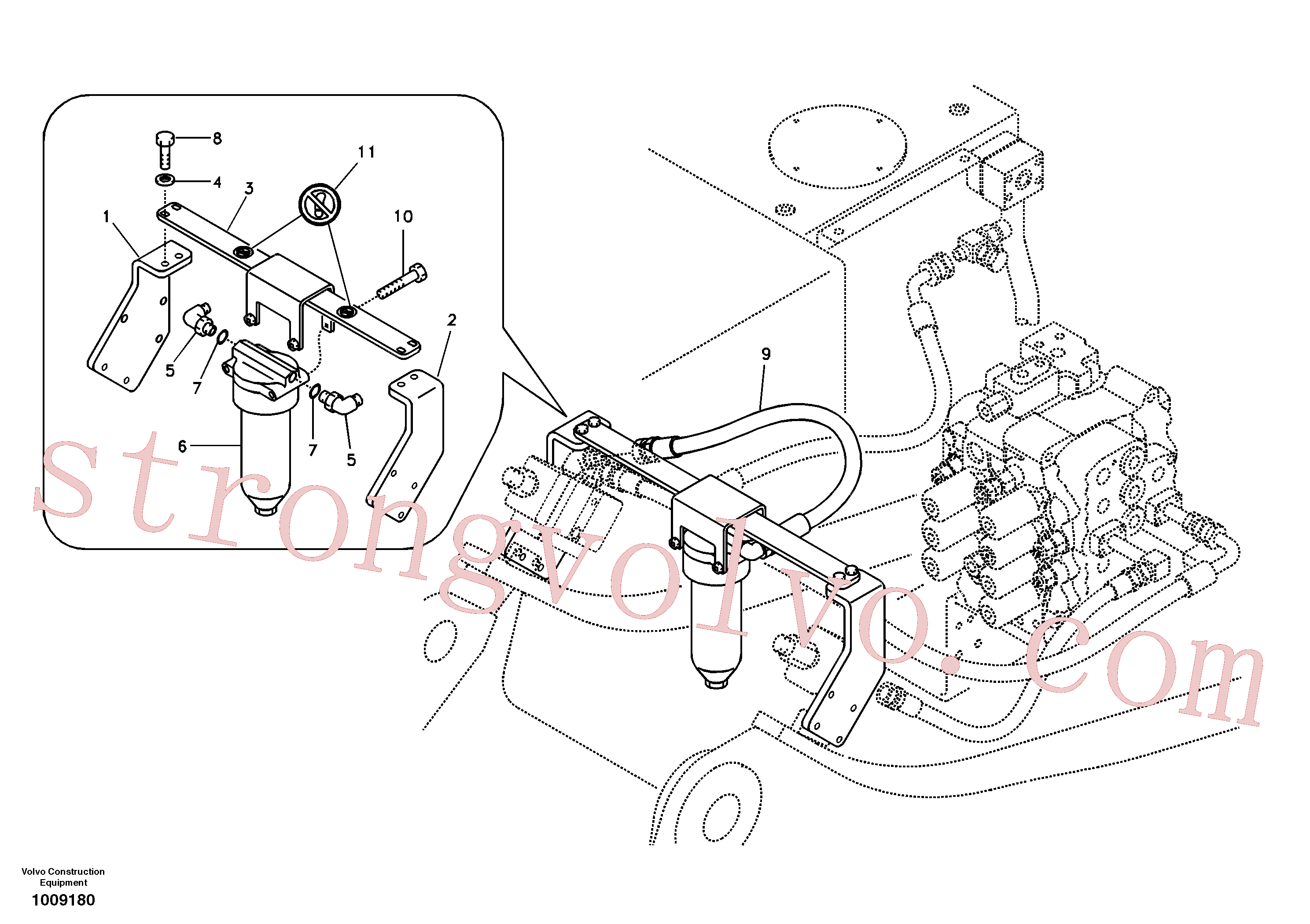 VOE14548886 Volvo Hidráulica de serviço, martelo e cortador para filtro de retorno(1009180 Montagem)
