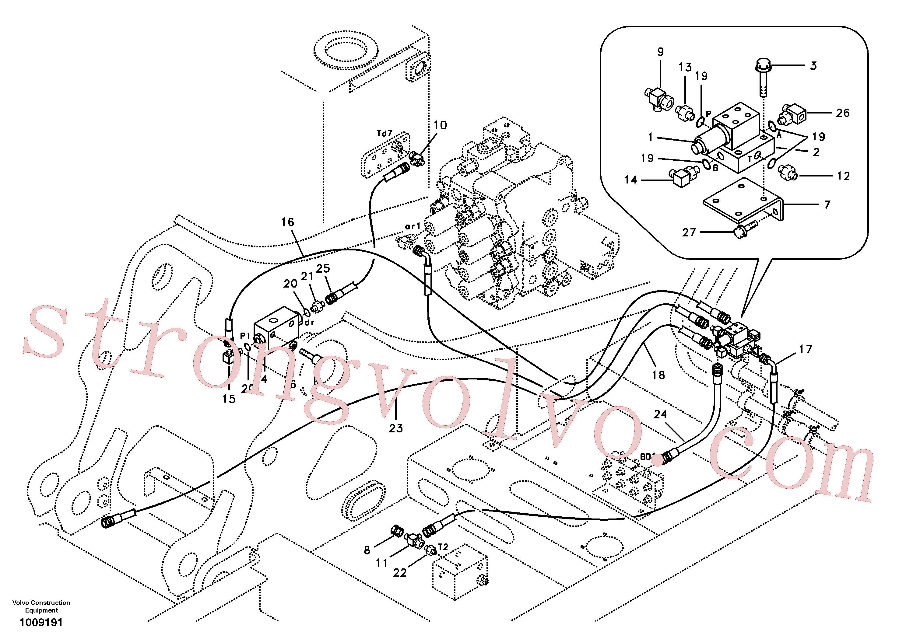 SA9413-11170 Volvo Sistema servomotor, válvula de comando para válvula solenóide(1009191 Montagem)