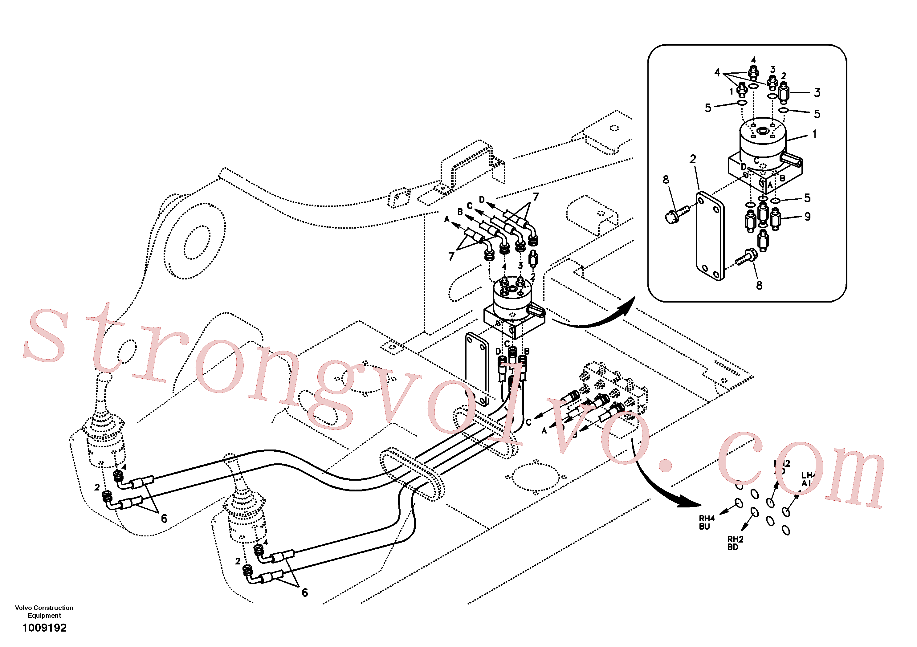 SA9452-03241 Volvo Sistema servomotor, mudança da função da alavanca(1009192 Montagem)