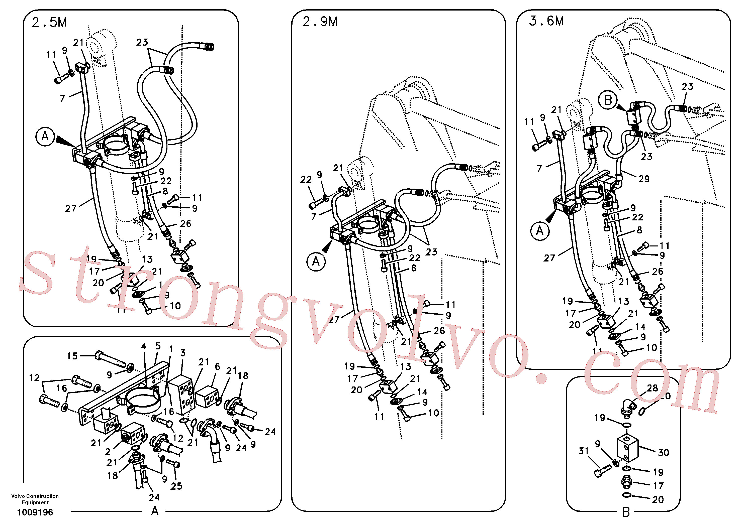 VOE14880258 Volvo Hidráulica de serviços, balde articulado(1009196 Montagem)