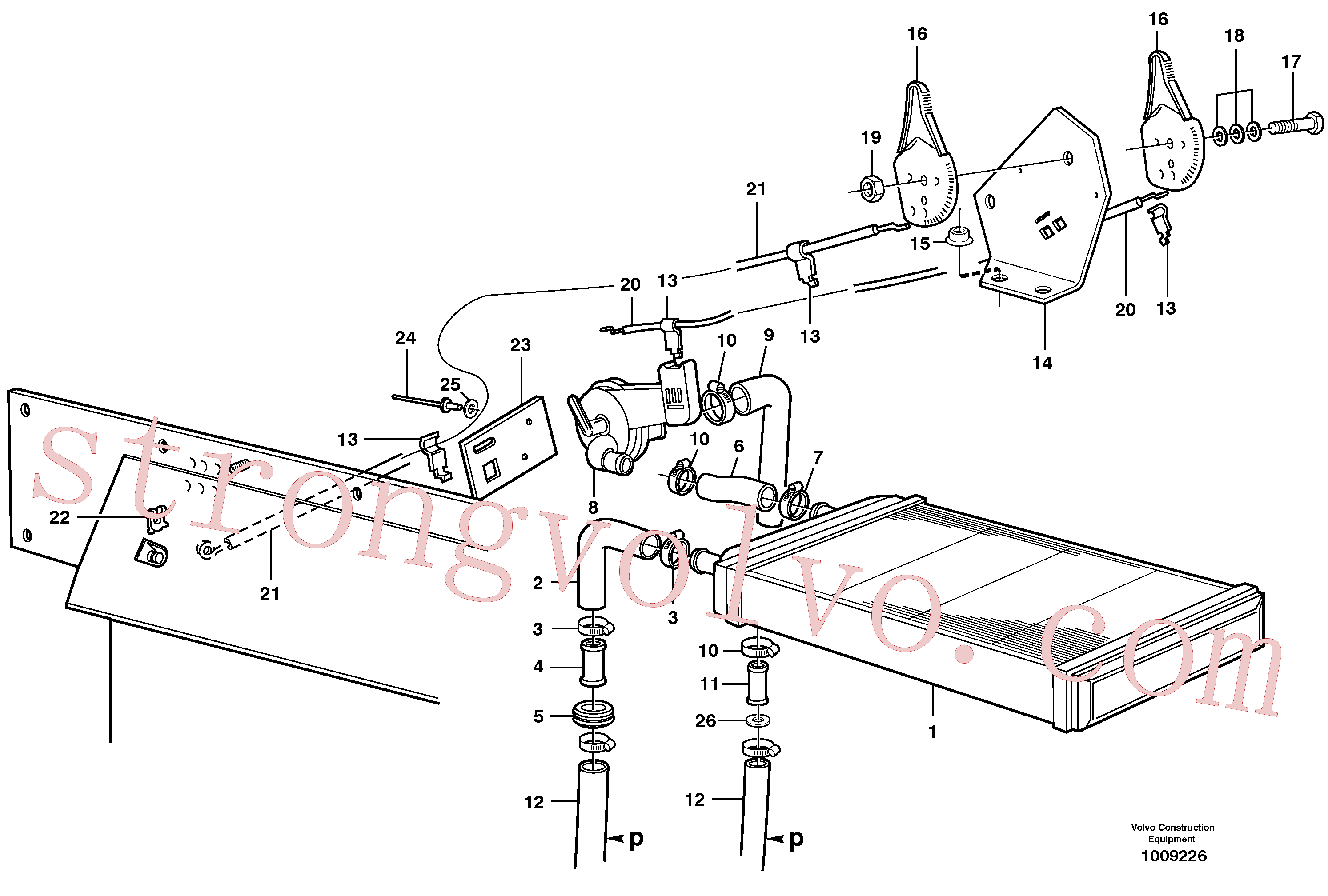 VOE13942672 Volvo Radiador e comando(1009226 Montagem)