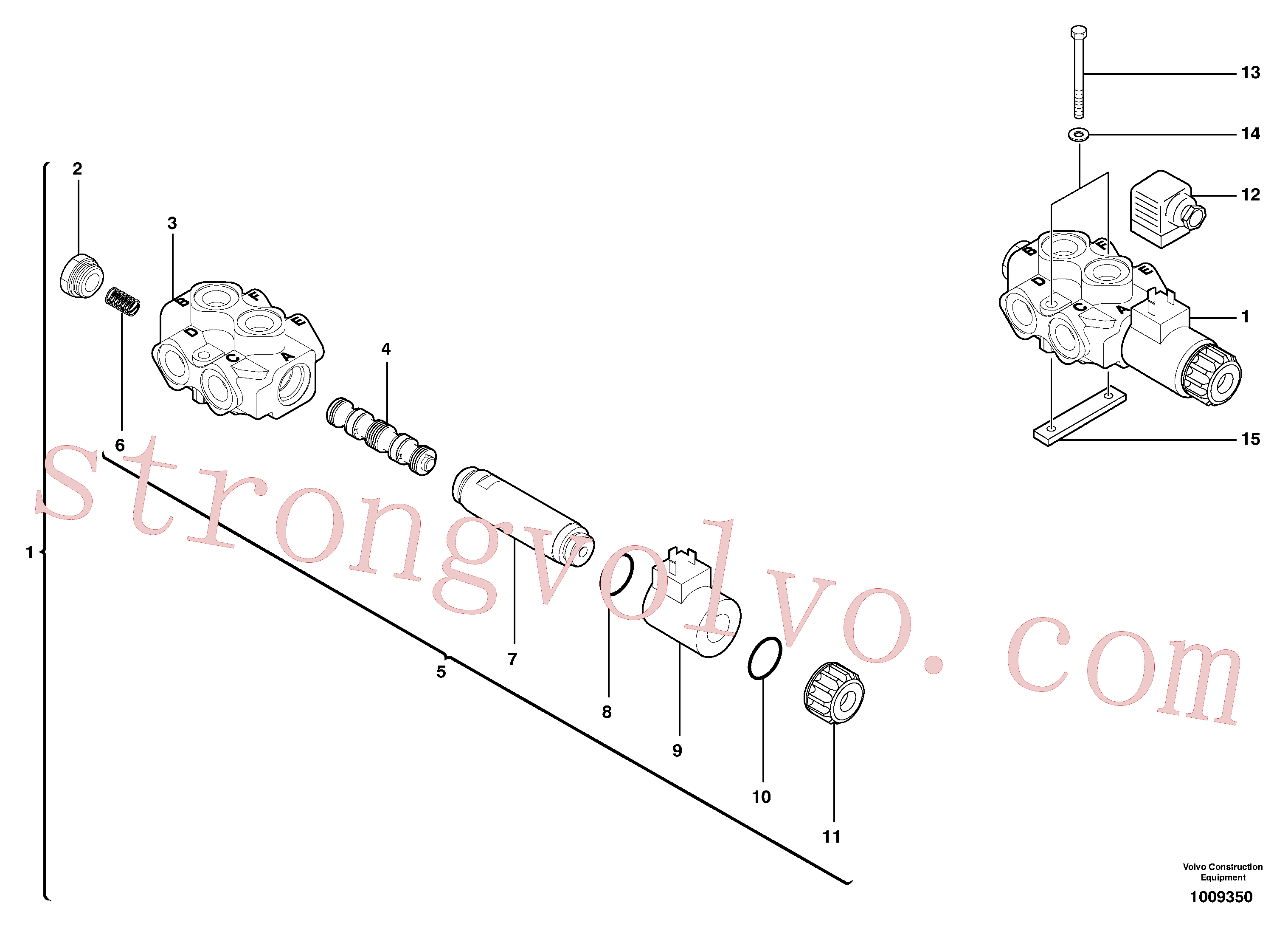 China Made PJ5360356 Selector Volvo Acessórios para escavadeira