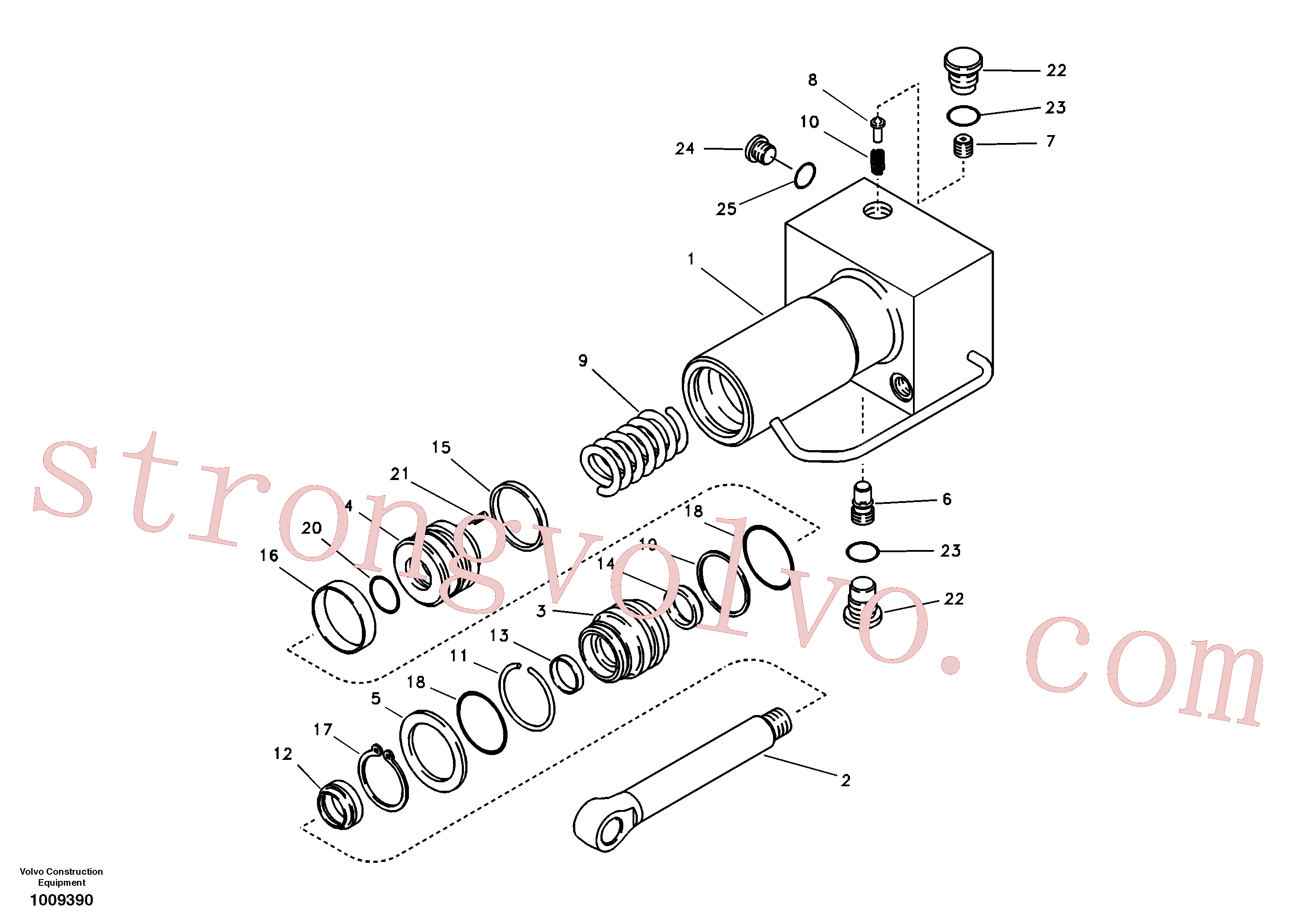VOE14523110 Volvo Cilindro de encaixe rápido(1009390 Montagem)