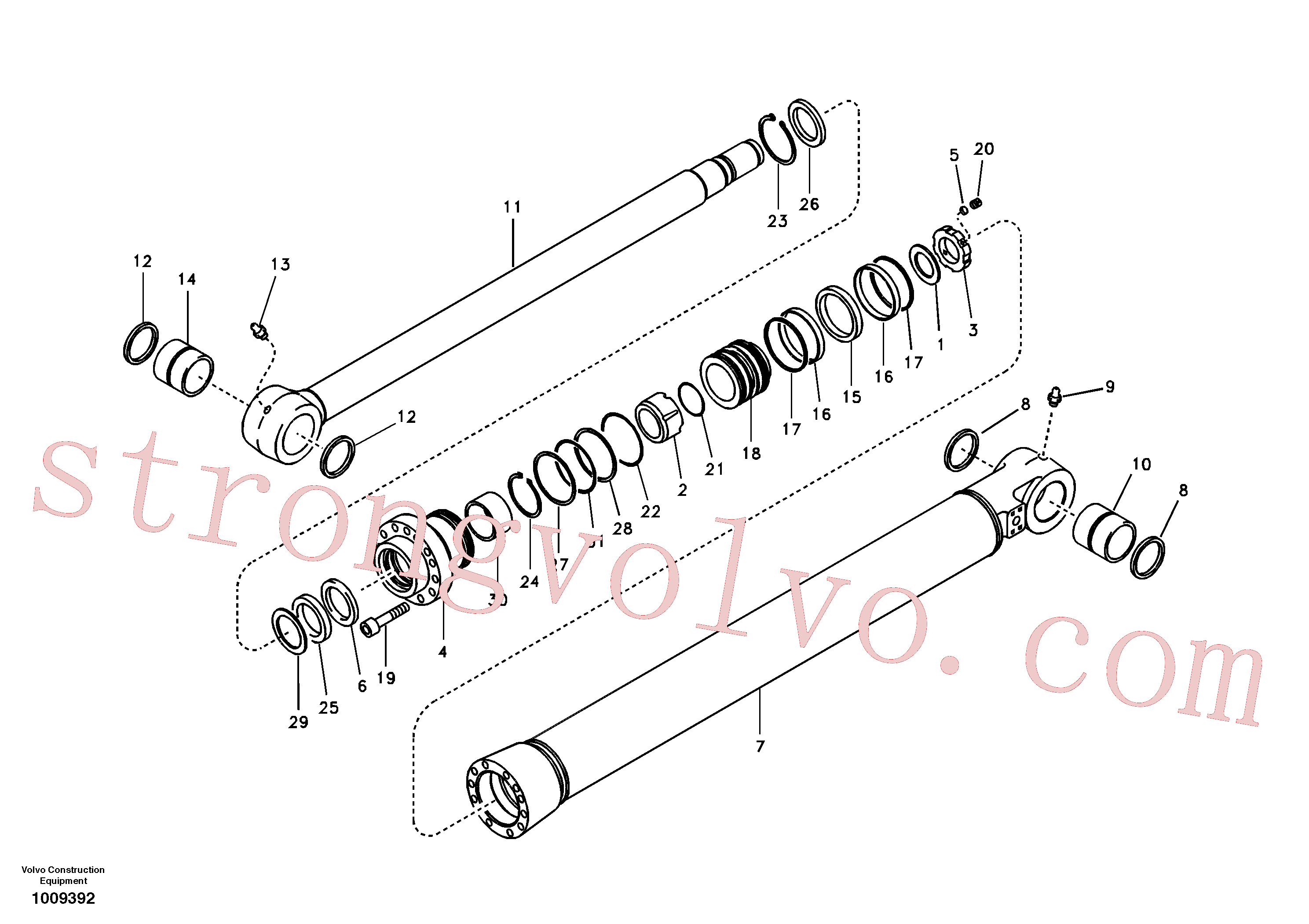 VOE14560203 Volvo Cilindro de balde(1009392 Montagem)