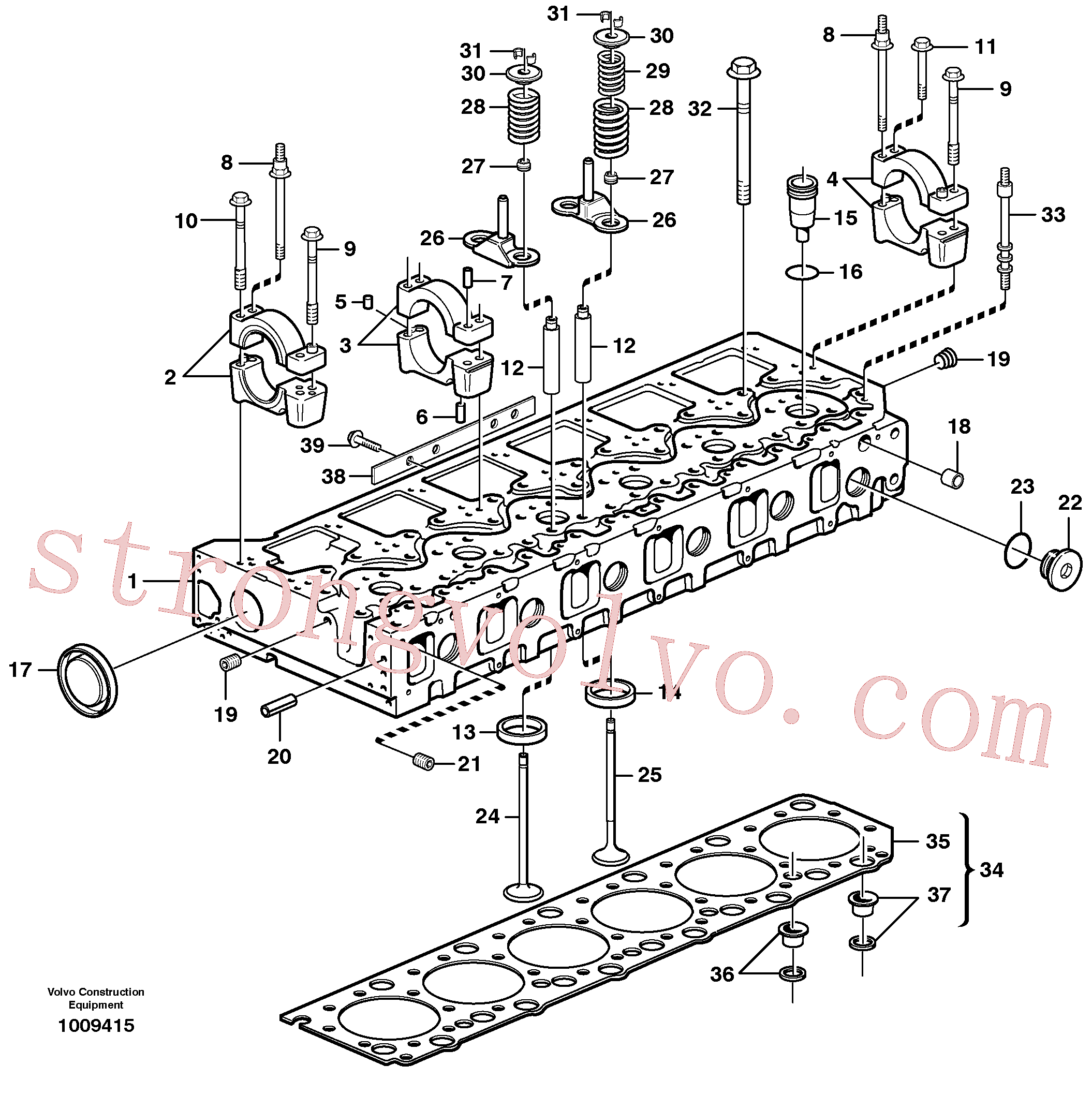 VOE968060 Volvo Cabeça de cilindro(1009415 Montagem)
