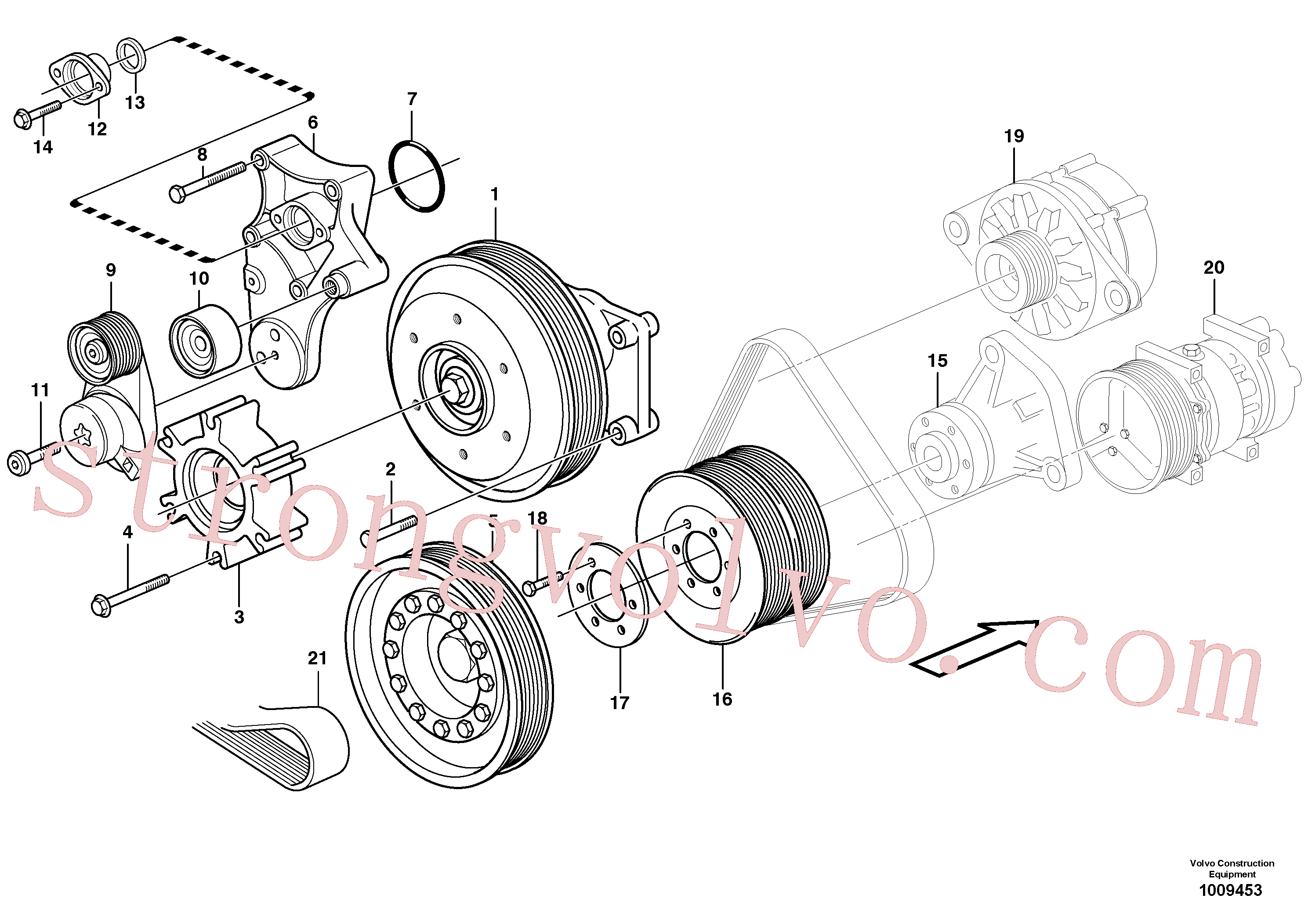 VOE997955 Volvo Transmissão por correias(1009453 Montagem)