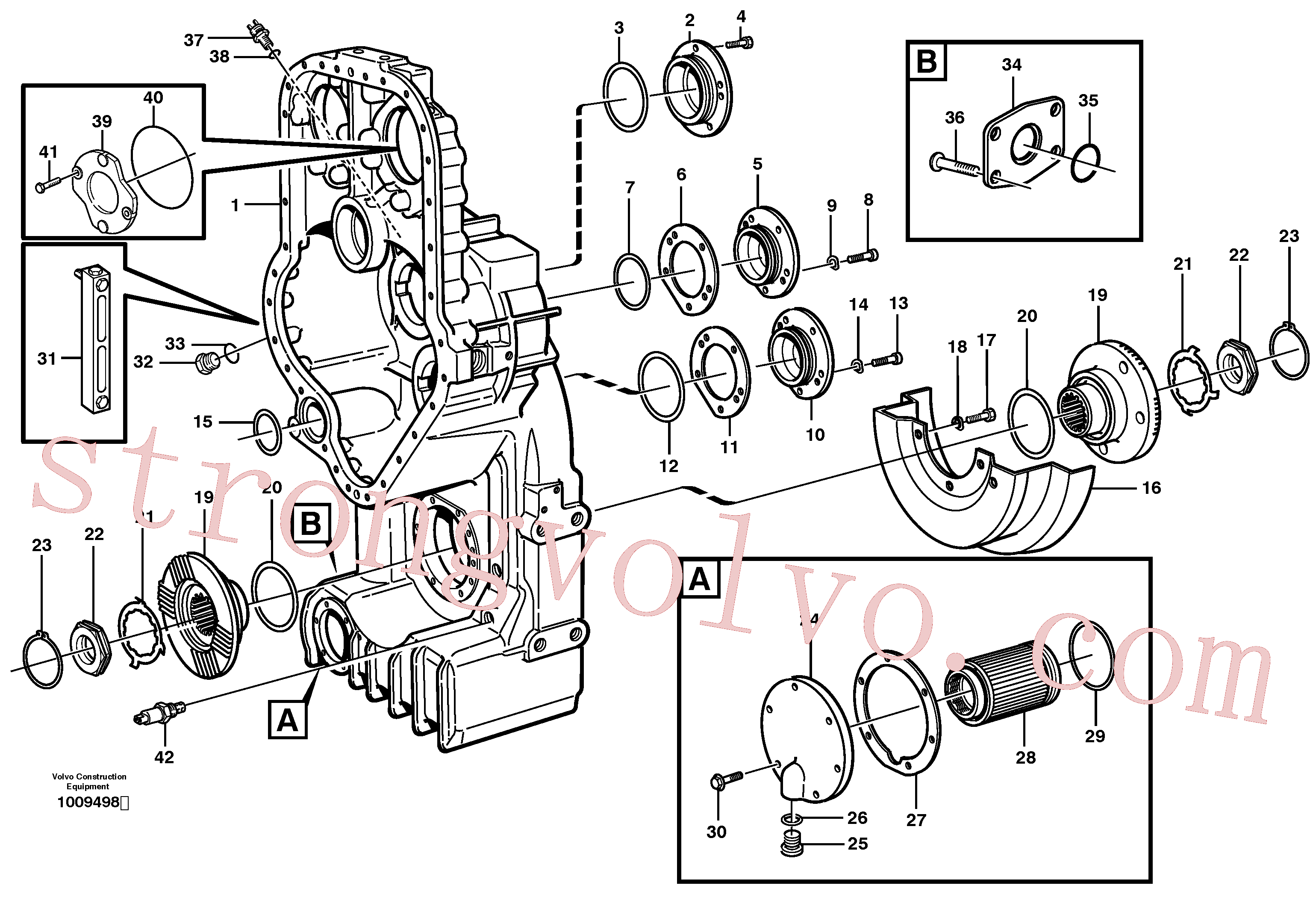 VOE976047 Volvo Caixa de transferência, alojamento e coberturas(1009498 Montagem)