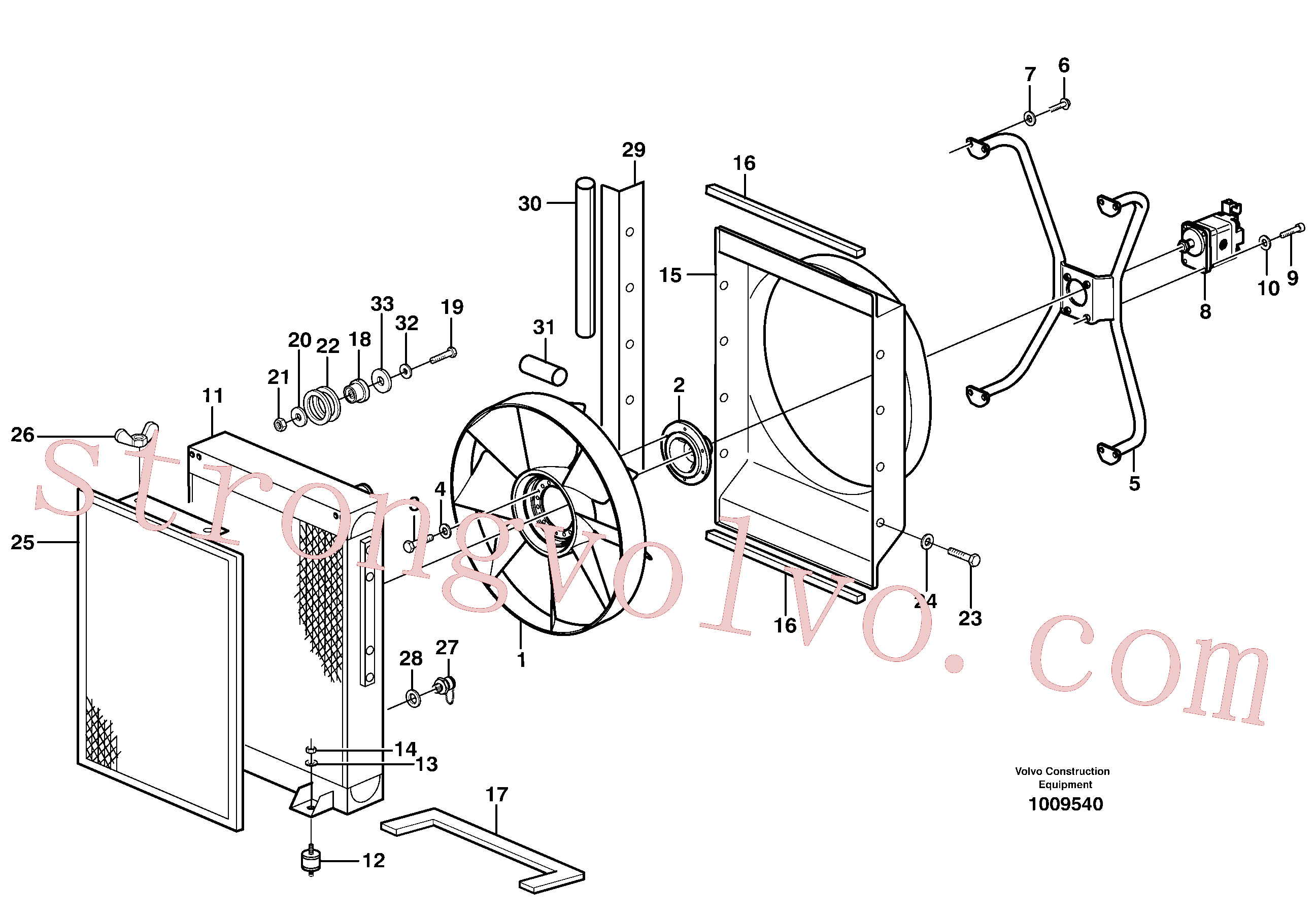 ZM2800363 Volvo Refrigerador de óleo hidráulico(1009540 Montagem)