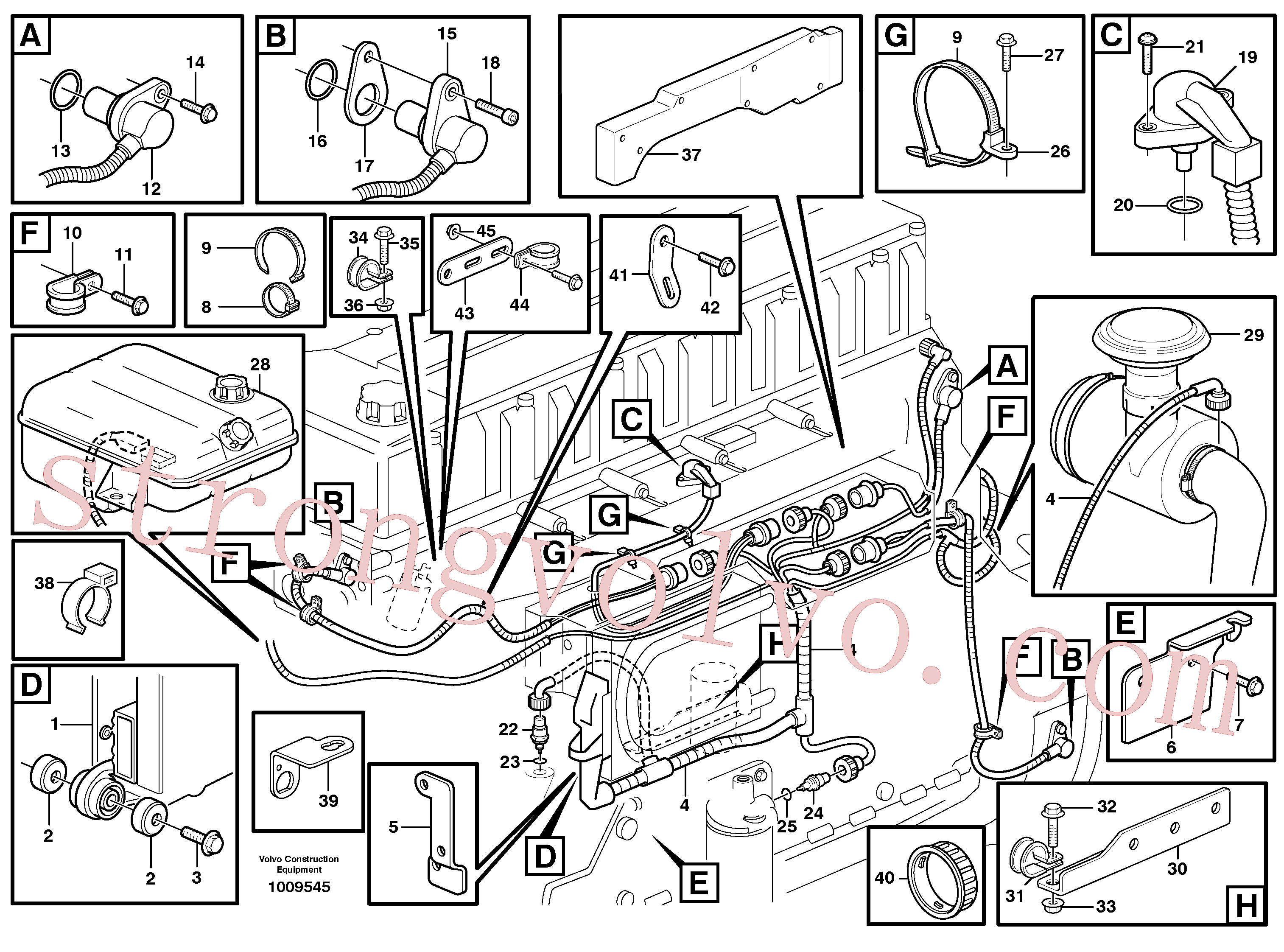 VOE974673 Volvo Cablagem, motor, ECU(1009545 Montagem)