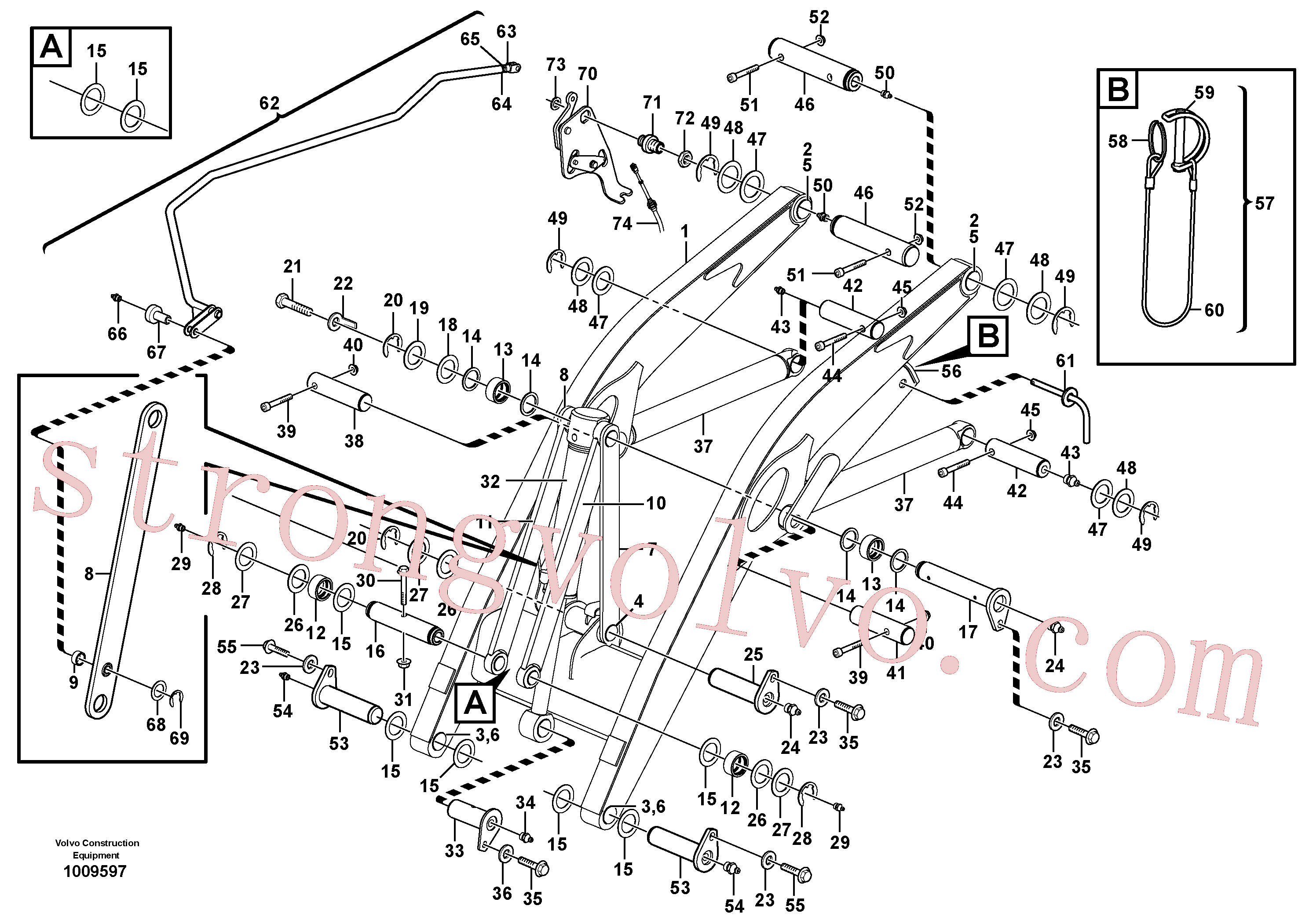 VOE967640 Volvo Estrutura de elevação com acessórios(1009597 Montagem)