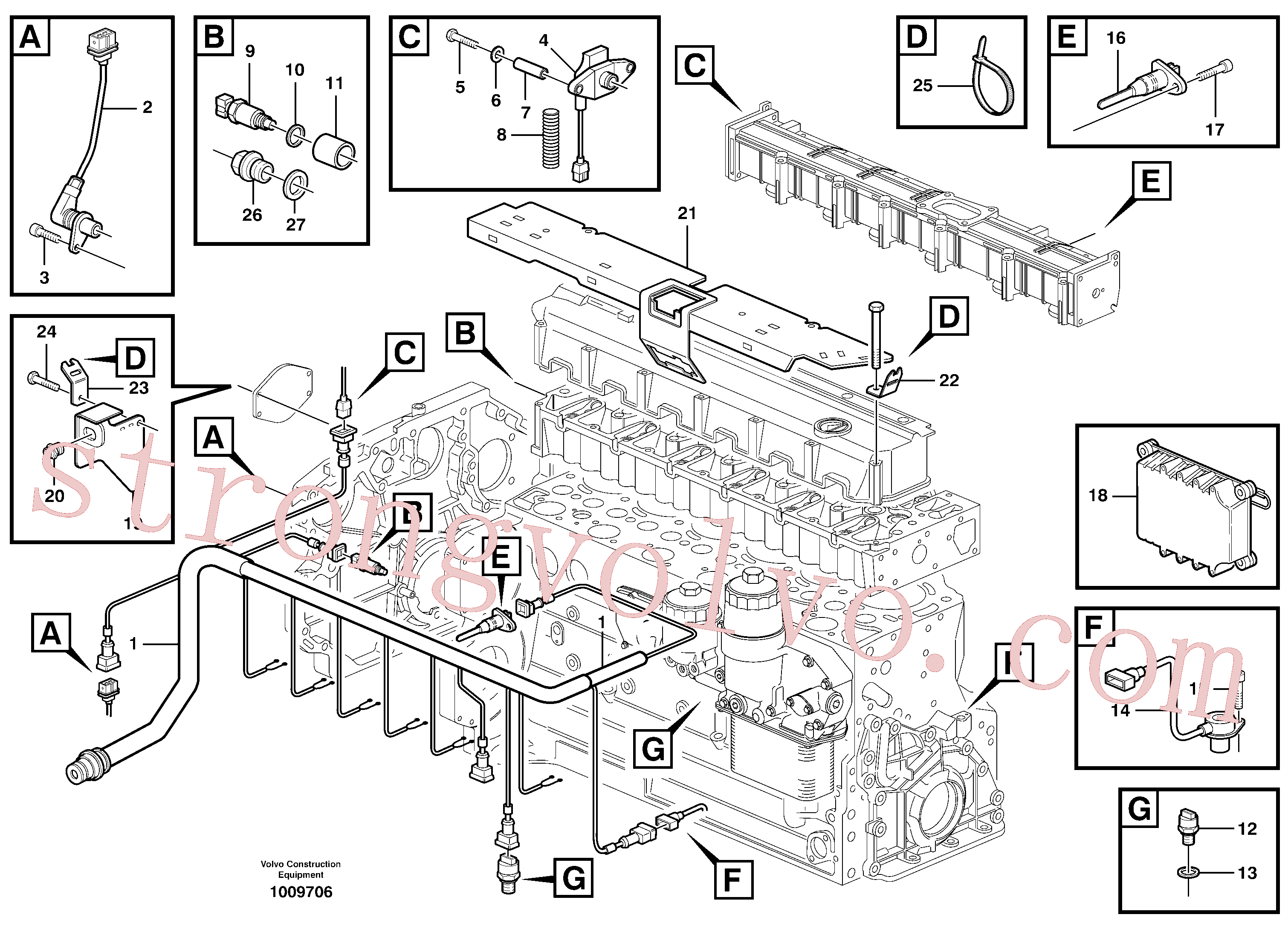 VOE973494 Volvo Cablagem, motor(1009706 Montagem)
