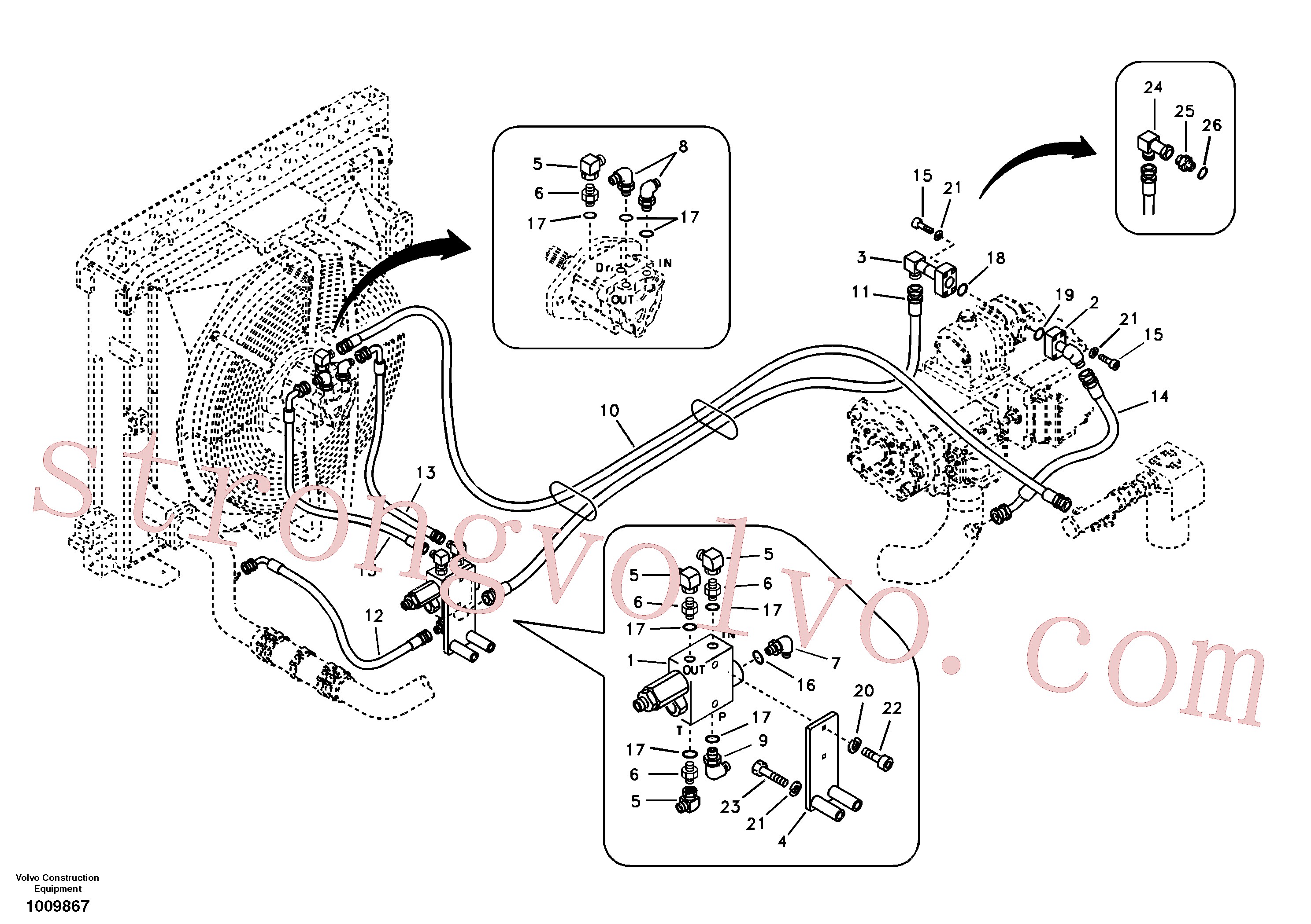 SA9453-03512 Mangueira completa Volvo escavadeira