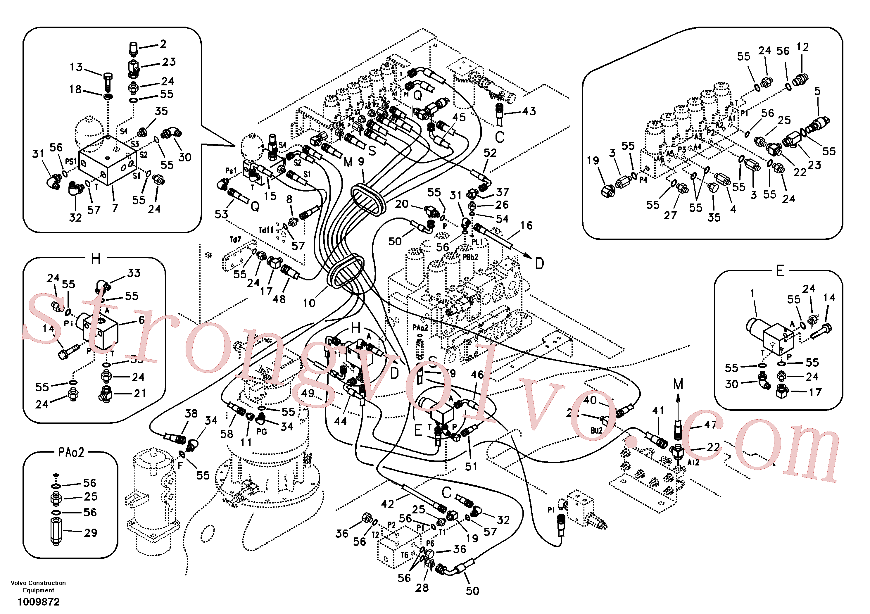 SA9451-03280 Volvo Sistema servomotor, válvula de comando para válvula solenóide(1009872 Montagem)