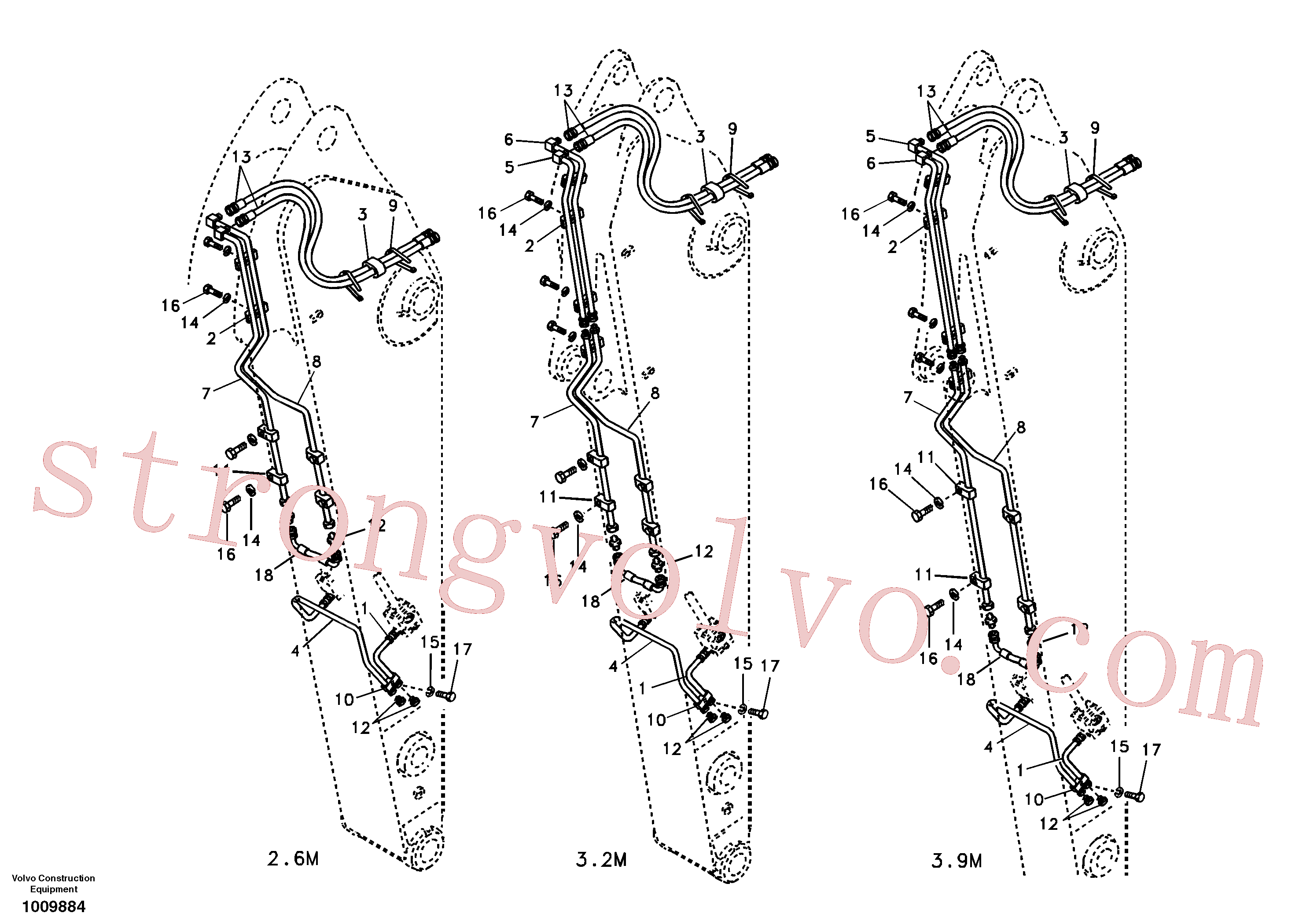 VOE14517306 Volvo Hidráulica de serviço, inclinação e rotor no braço de afundamento(1009884 Montagem)