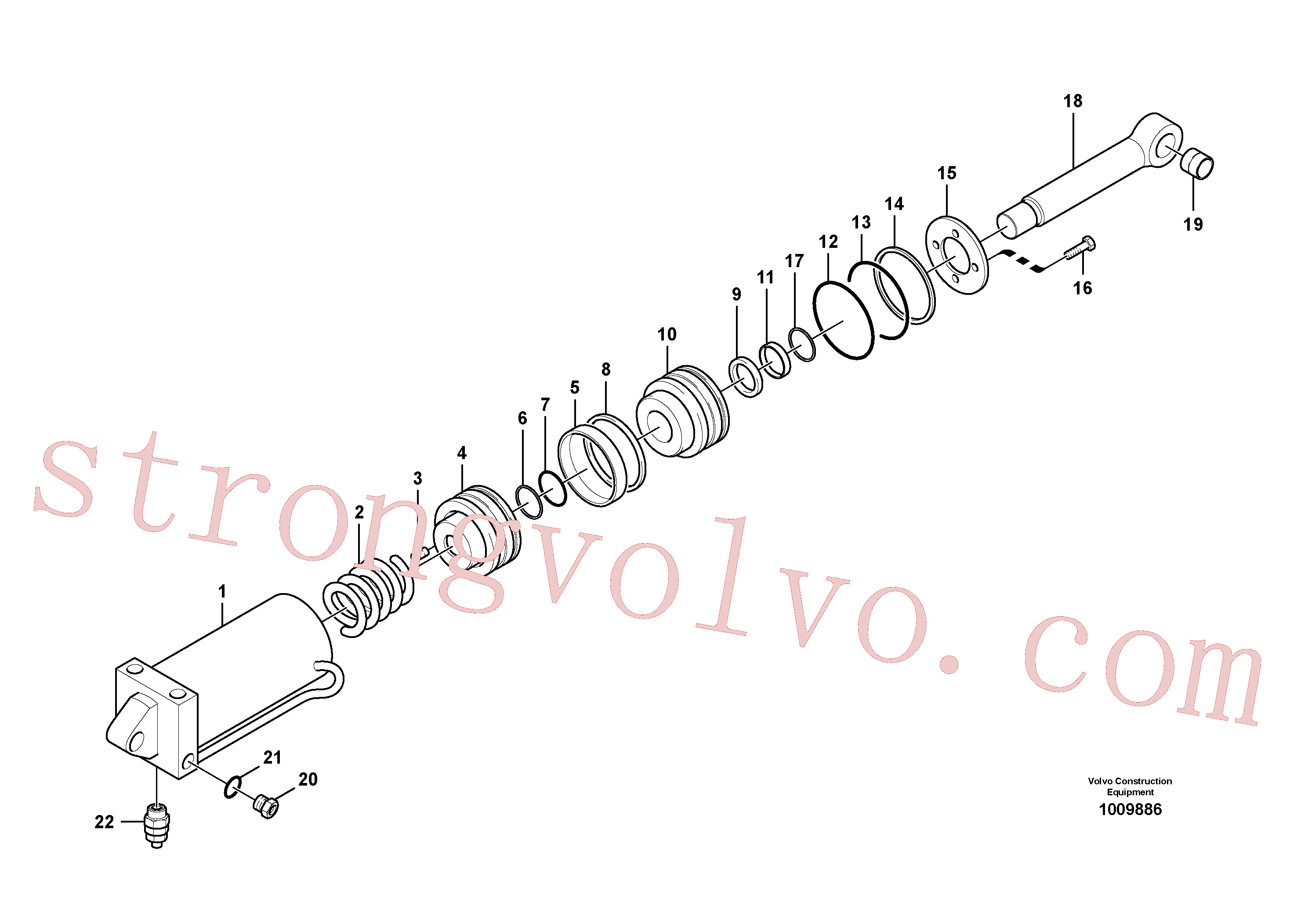 VOE14522371 Volvo Cilindro de encaixe rápido(1009886 Montagem)