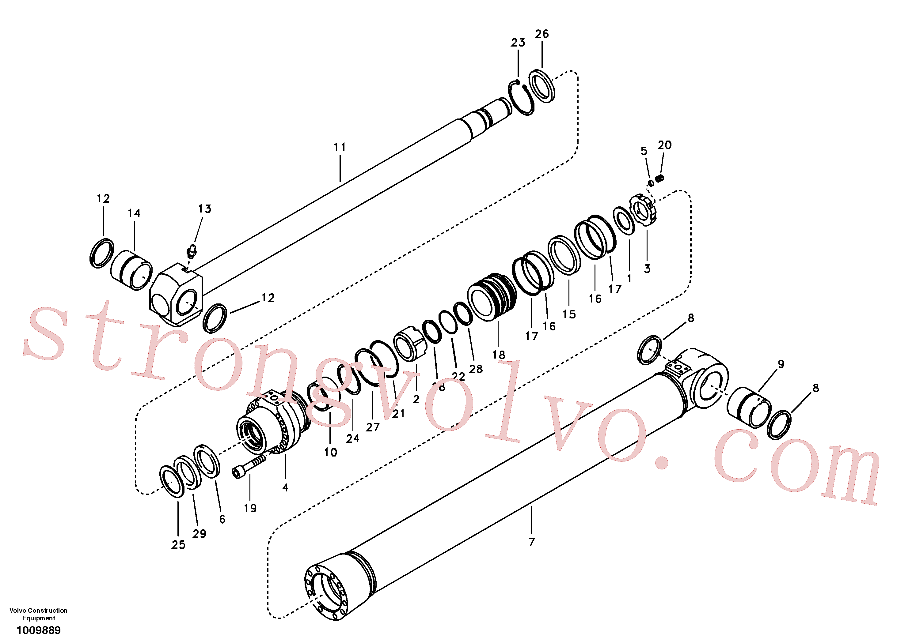 SA1146-08130 Volvo Cilindro de balde(1009889 Montagem)