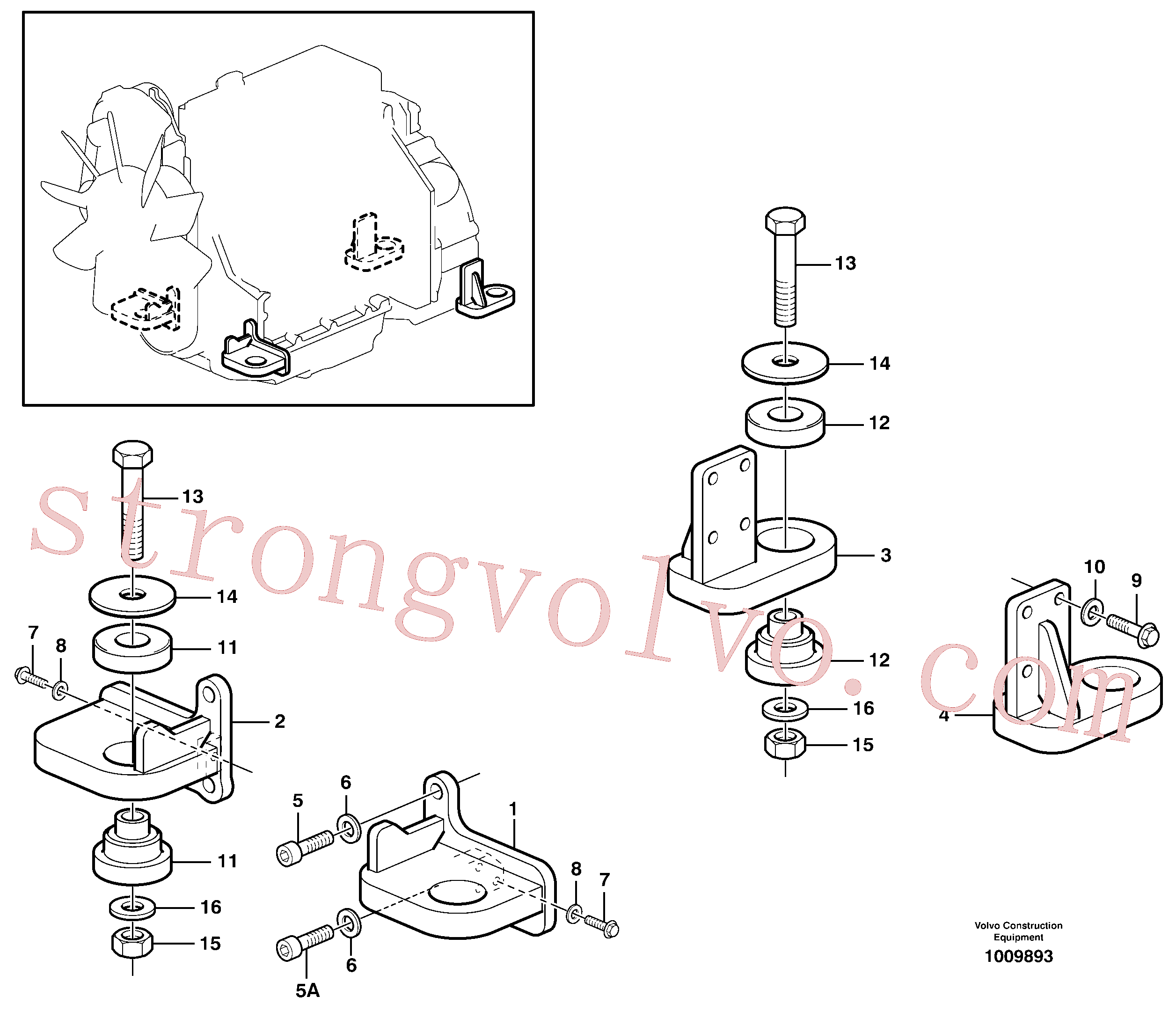 VOE984139 Volvo Suporte do motor(1009893 Montagem)
