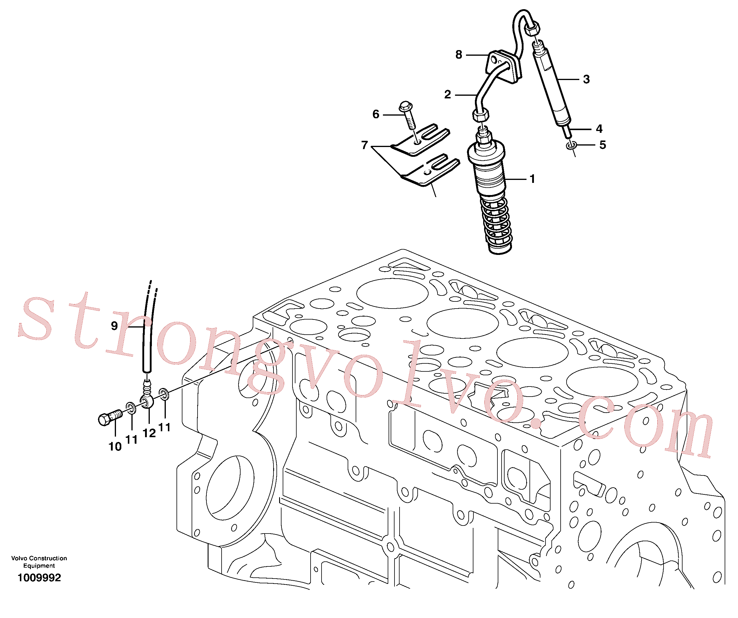 VOE20405559 Volvo Linhas de combustível e injectores(1009992 Montagem)