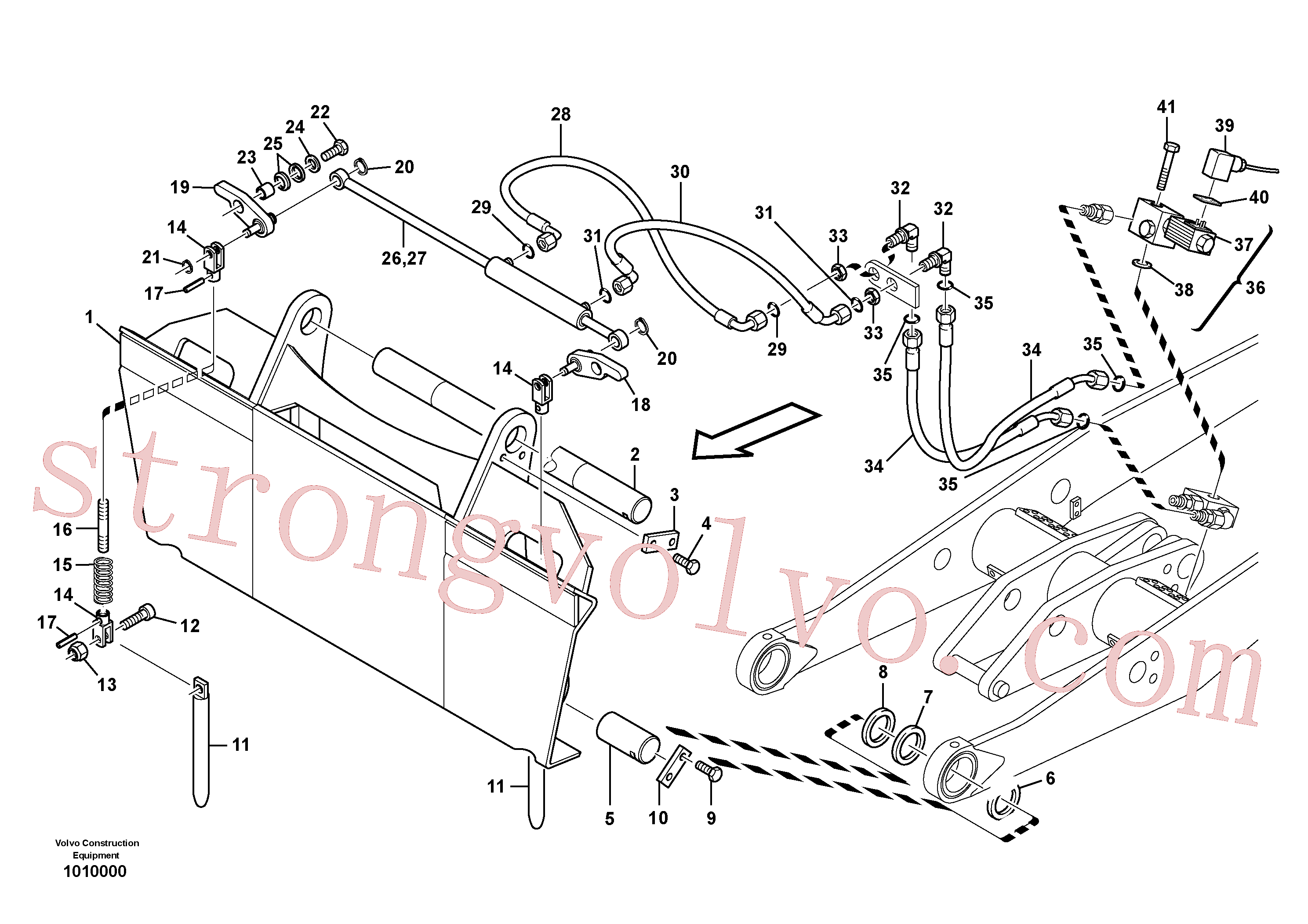 VOE11305374 Volvo Placa de montagem do acessório - acoplamentos Skid Steer(1010000 Montagem)