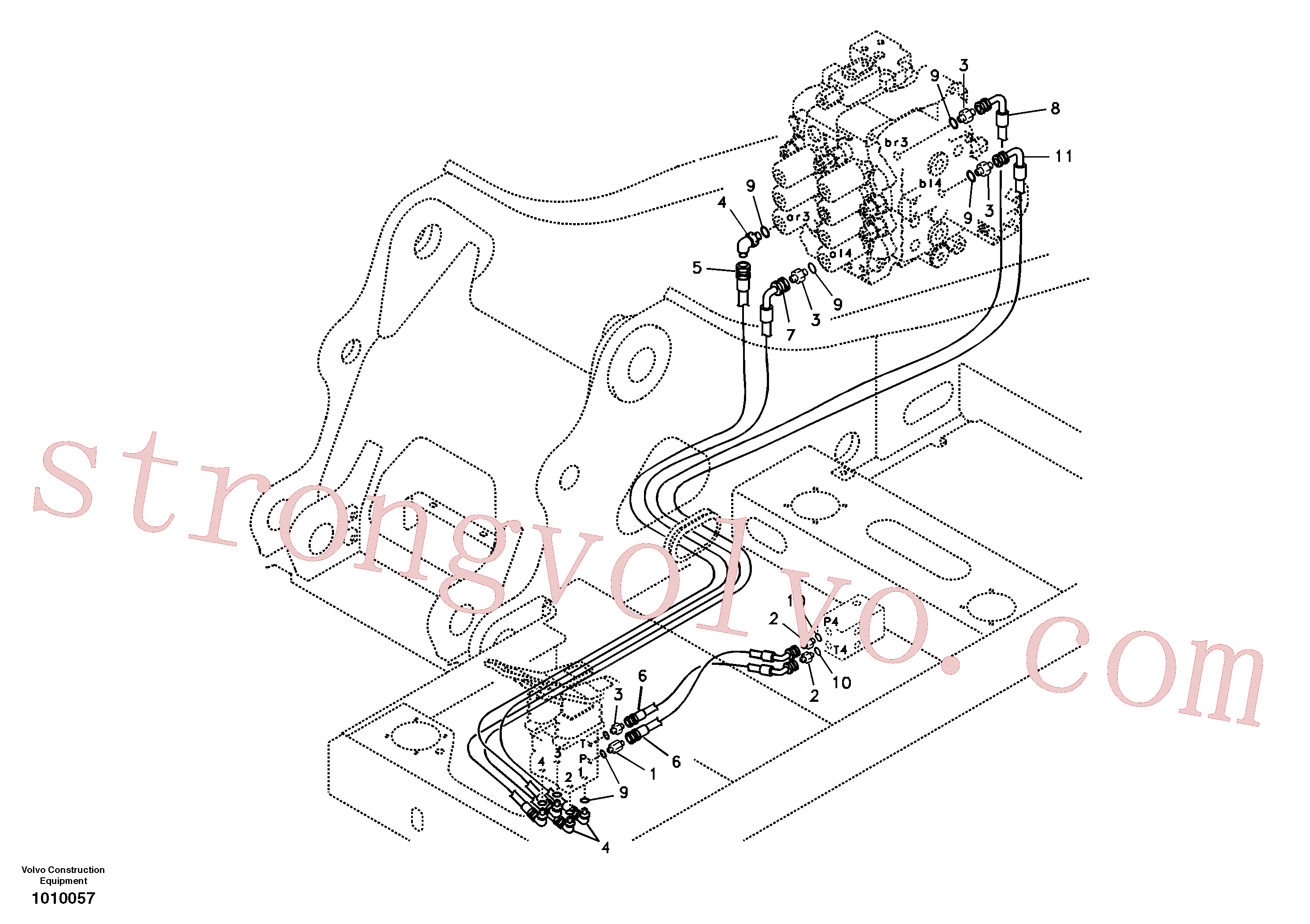 SA9453-03255 Volvo Sistema servomotor, válvula de comando para pedal da válvula de comando(1010057 Montagem)