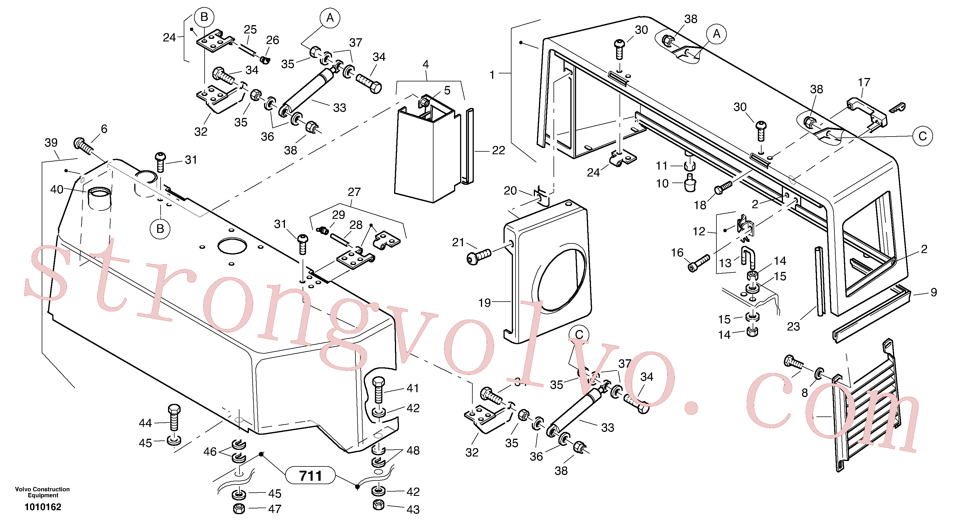 VOE11305305 Volvo Capot do motor(1010162 Montagem)